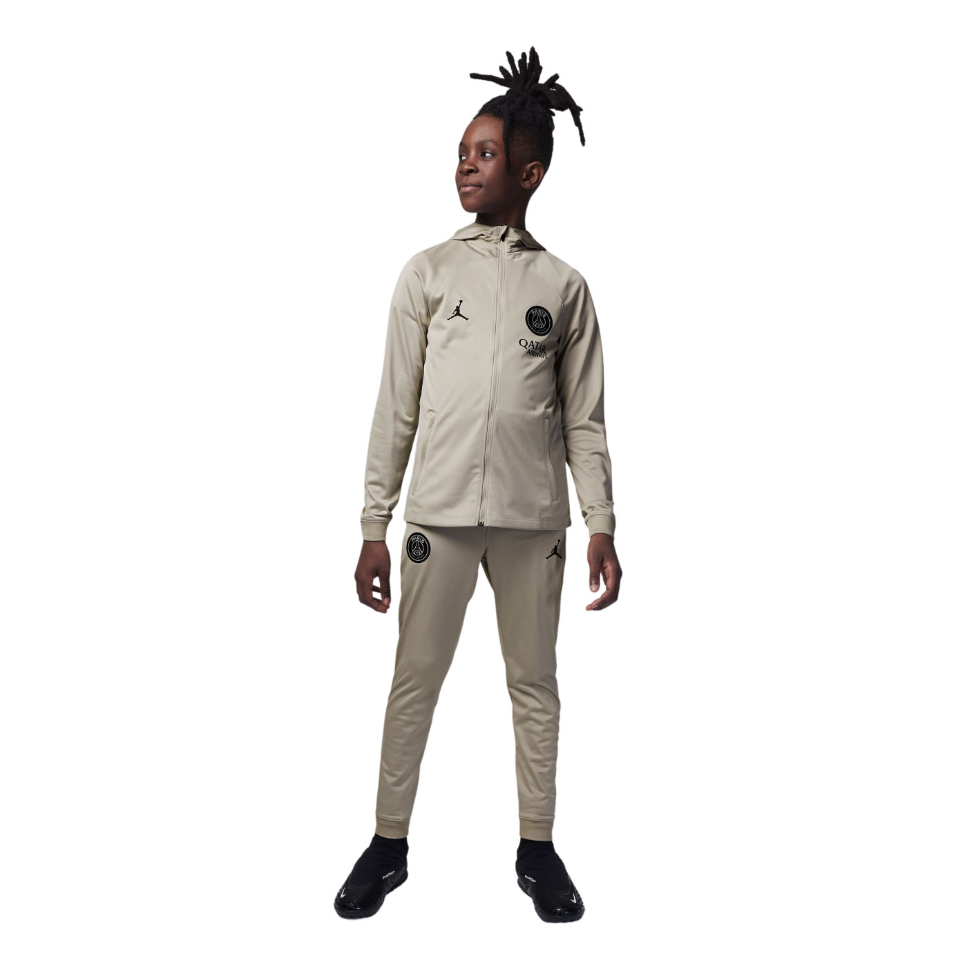 Nike Paris Saint-Germain X Jordan Strike Survêtement à Capuche Full-Zip 2023-2024 Enfants Beige Noir