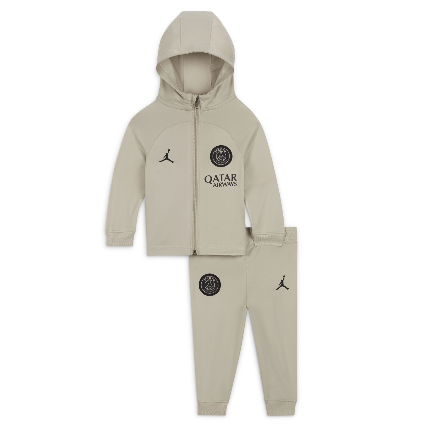 Nike Paris Saint-Germain X Jordan Strike Hooded Trainingspak Full-Zip 2023-2024 Baby Beige Zwart