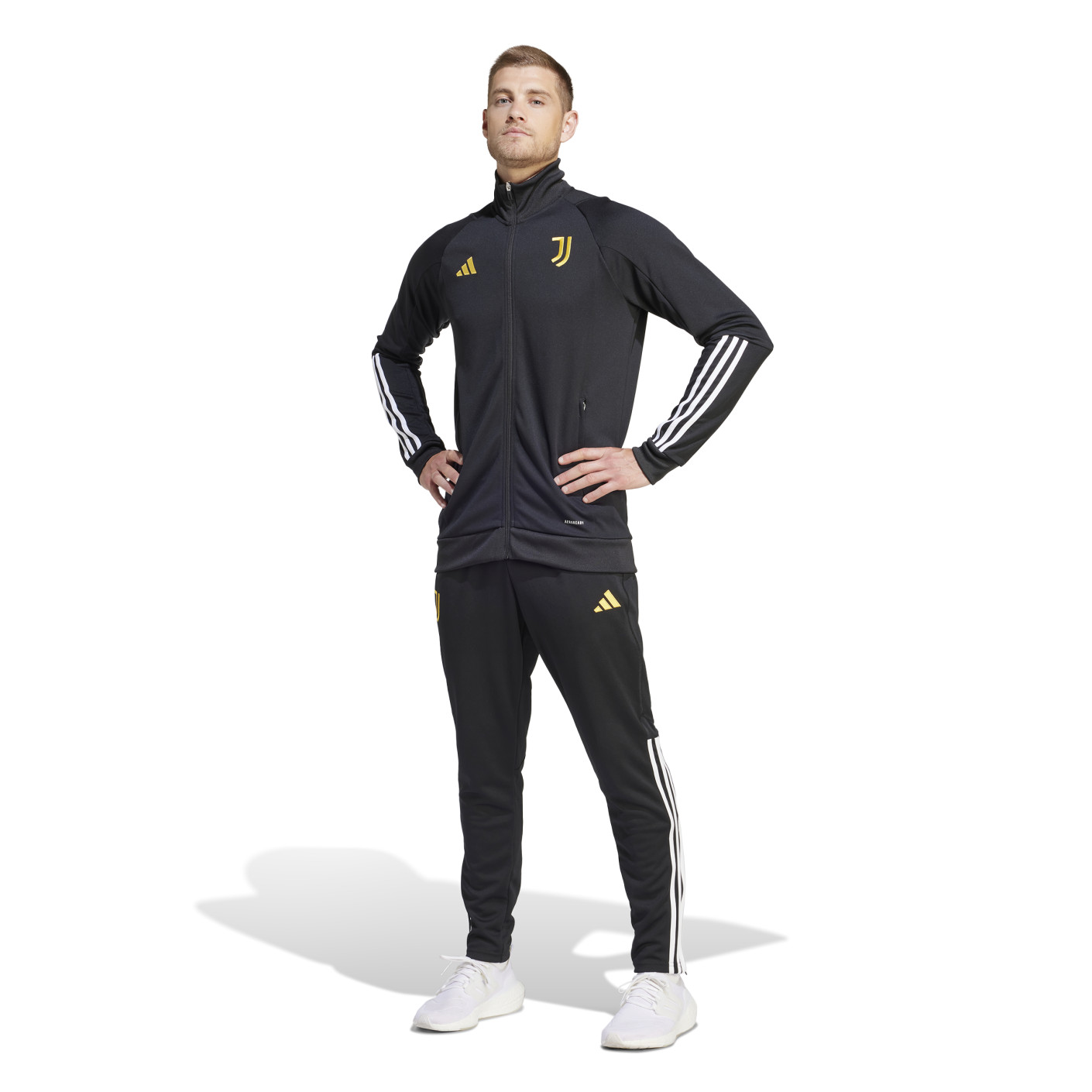 adidas Juventus Trainingspak Full-Zip 2023-2024 Zwart Geel Wit