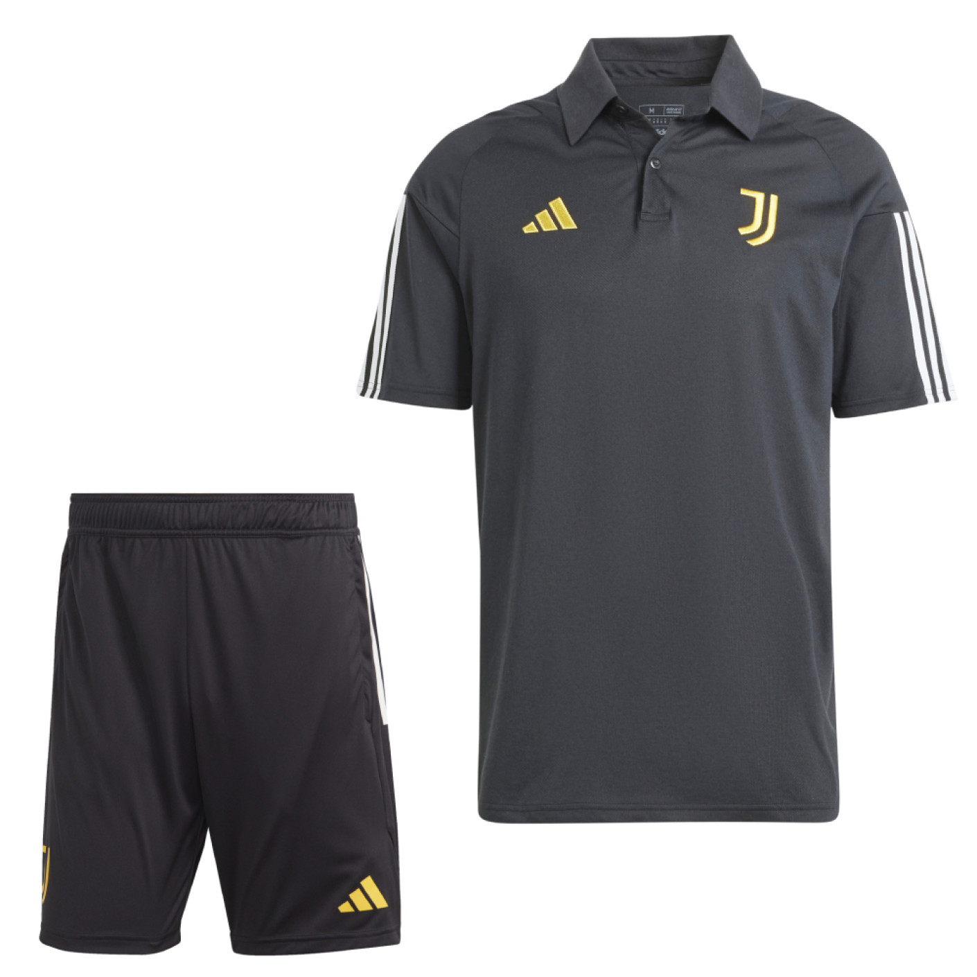 adidas Juventus Polo Trainingsset 2023-2024 Zwart Geel Wit