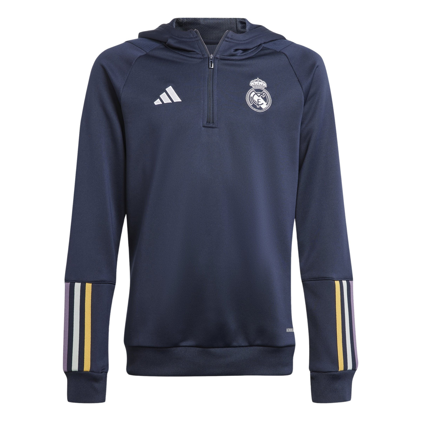 adidas Real Madrid Track Hoodie 2023 2024 Kids Donkerblauw Wit Goud Voetbalshop.be