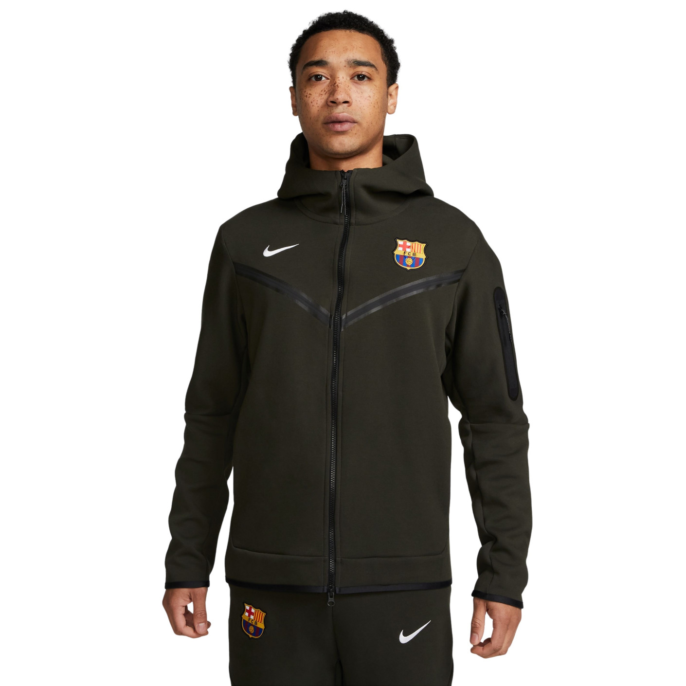 Nike FC Barcelone Tech Fleece Veste 2023-2024 Vert Foncé Blanc