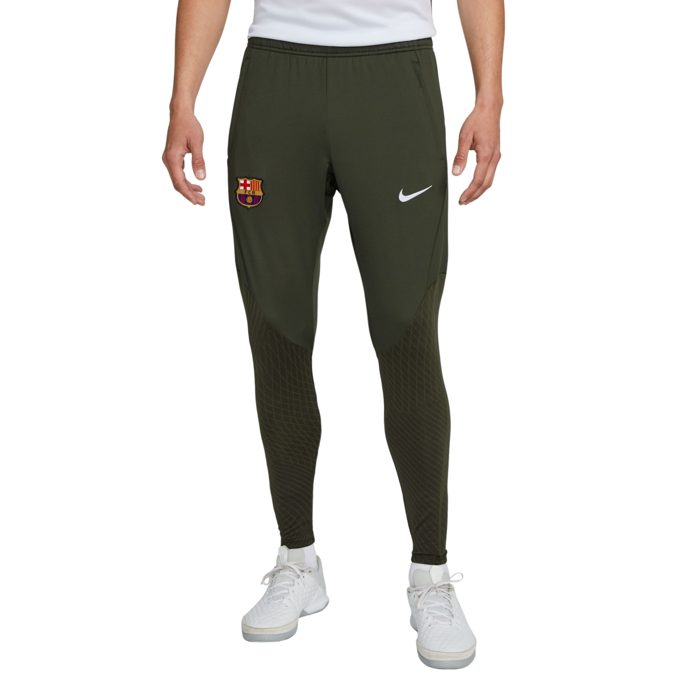 Nike FC Barcelone Strike Pantalon d'Entraînement 2023-2024 Vert Foncé Blanc