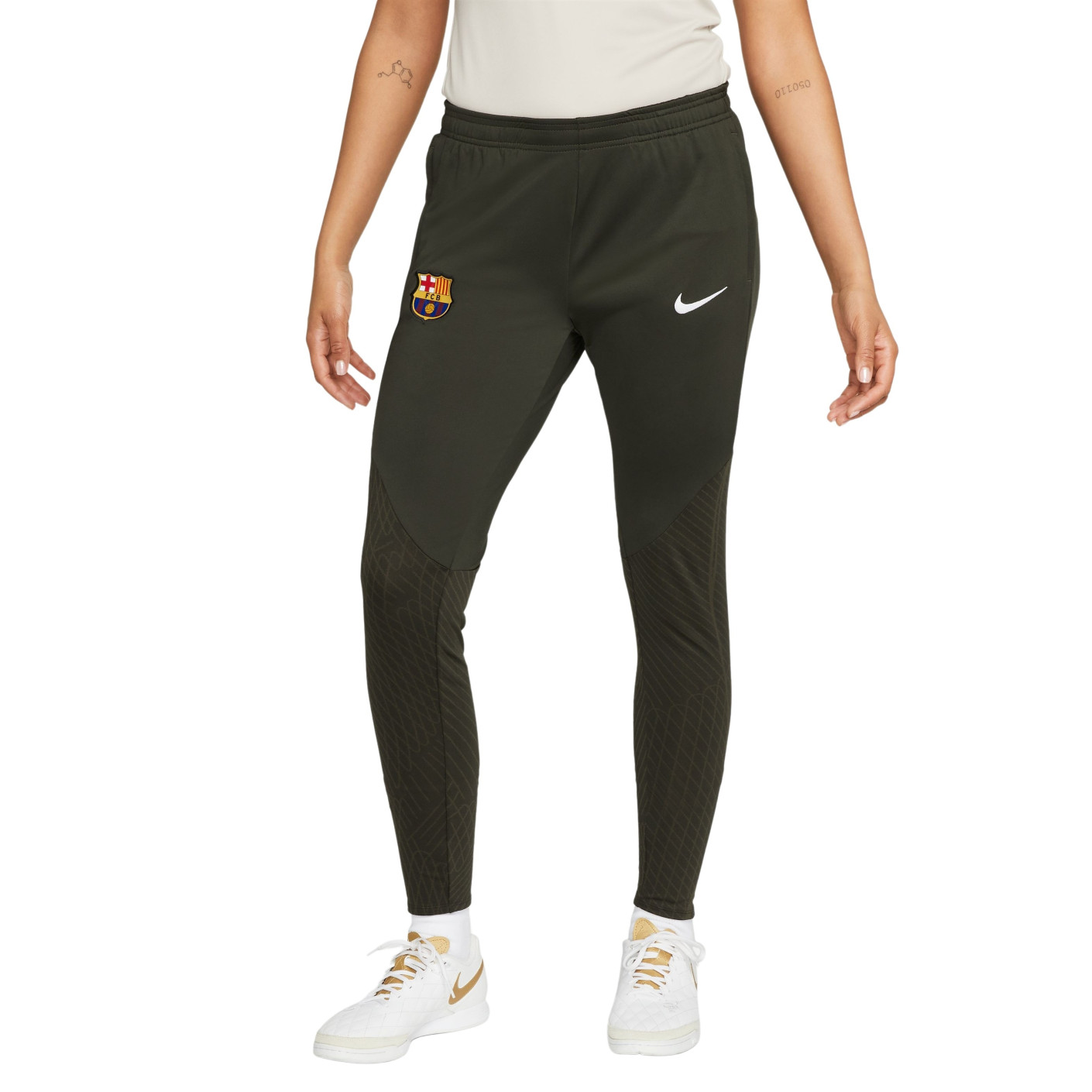 Nike FC Barcelone Strike Pantalon d'Entraînement 2023-2024 Femmes Vert Foncé Blanc