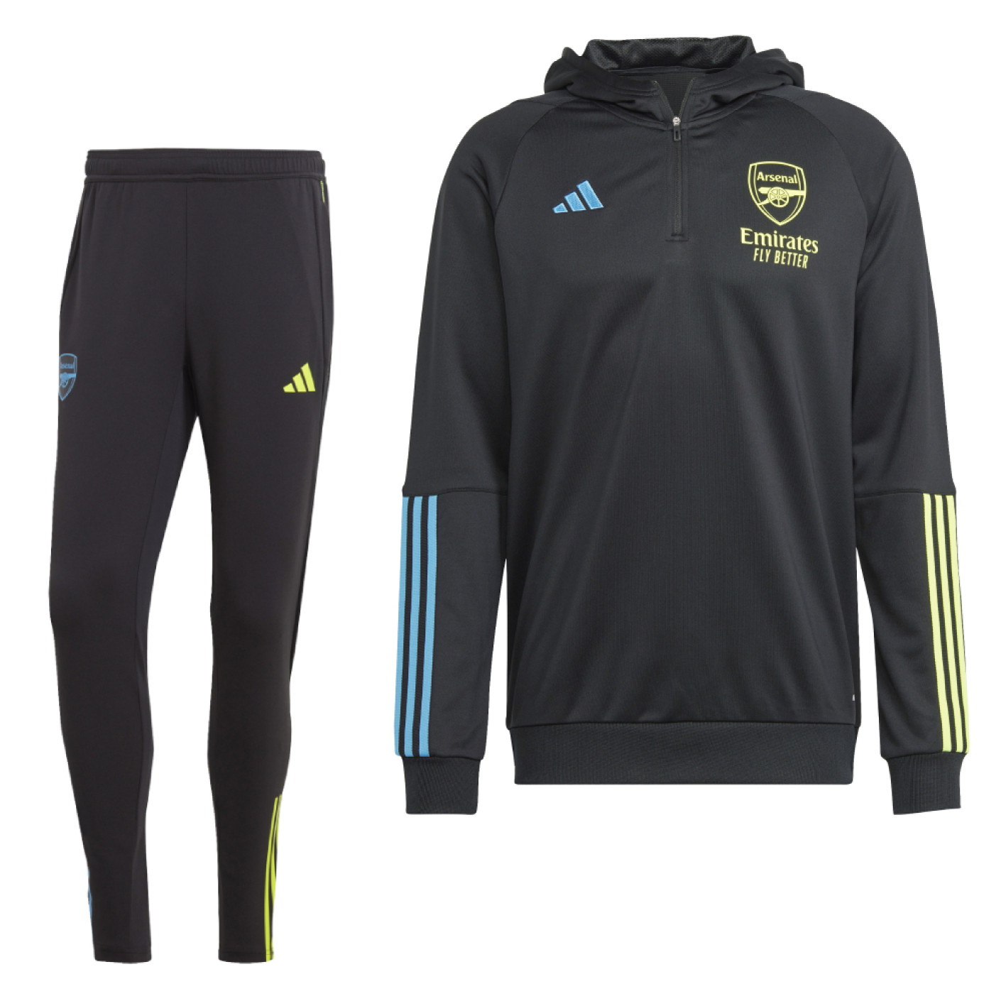 adidas Arsenal Survêtement à Capuche 2023-2024 Noir Bleu Jaune