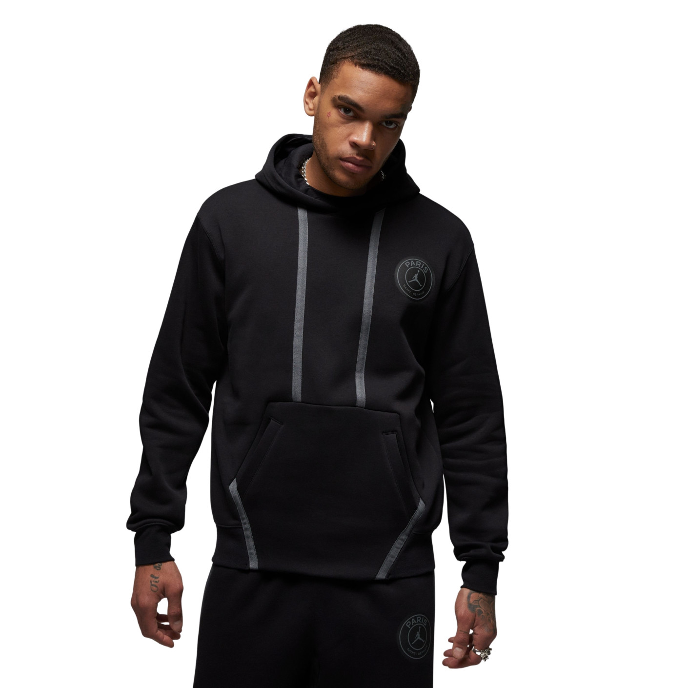 Nike Paris Saint-Germain X Jordan Fleece Hoodie 2023-2024 Zwart Grijs