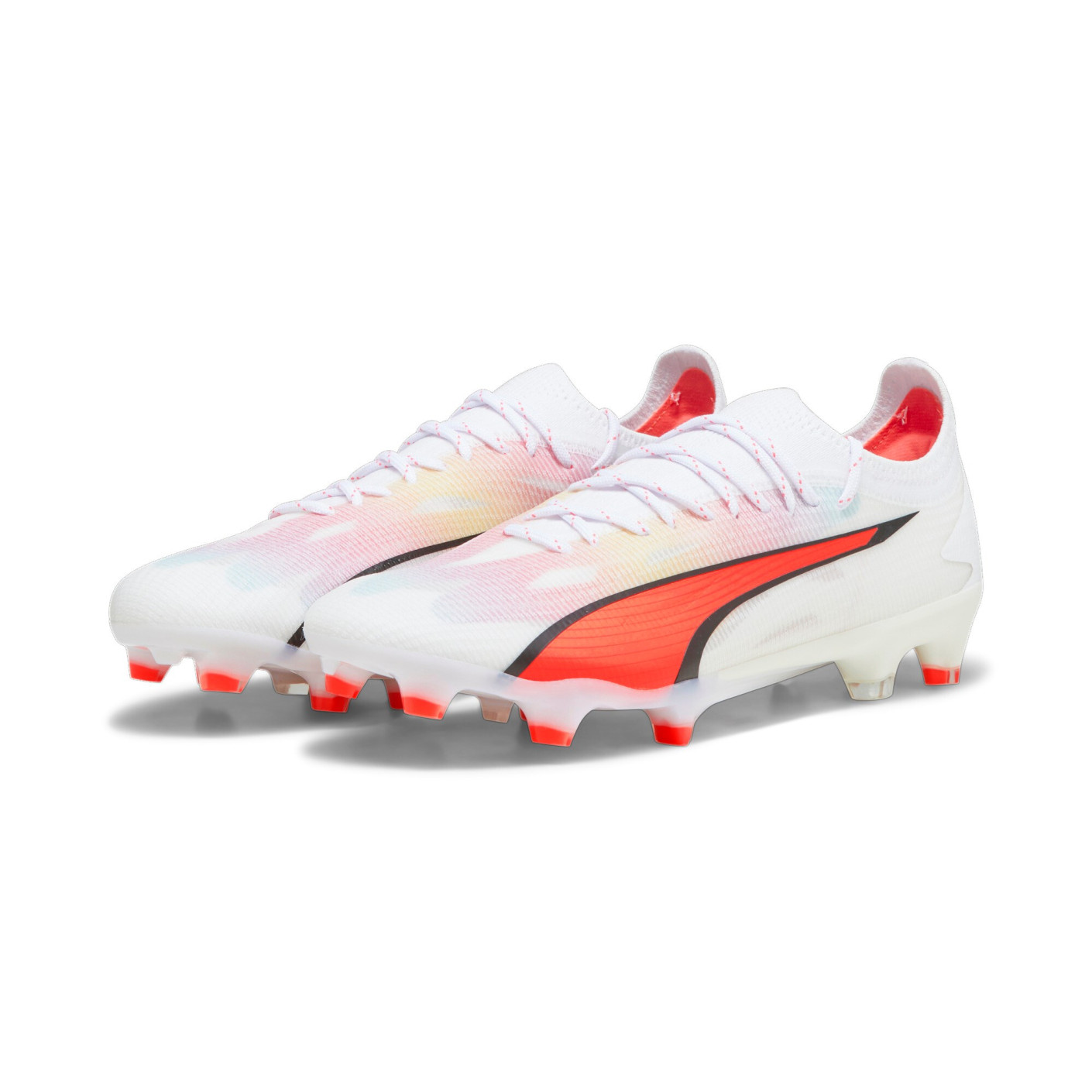 PUMA Ultra Ultimate Gras / Kunstgras Voetbalschoenen (MG) Dames Wit Rood Zwart