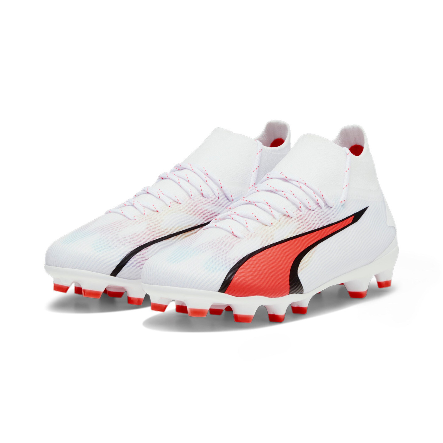 PUMA Ultra Pro Gras / Kunstgras Voetbalschoenen (MG) Kids Wit Rood Zwart