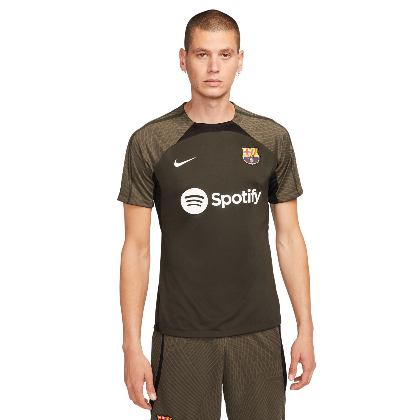 Nike FC Barcelone Strike Maillot d'Entraînement 2023-2024 Vert Foncé Noir Blanc