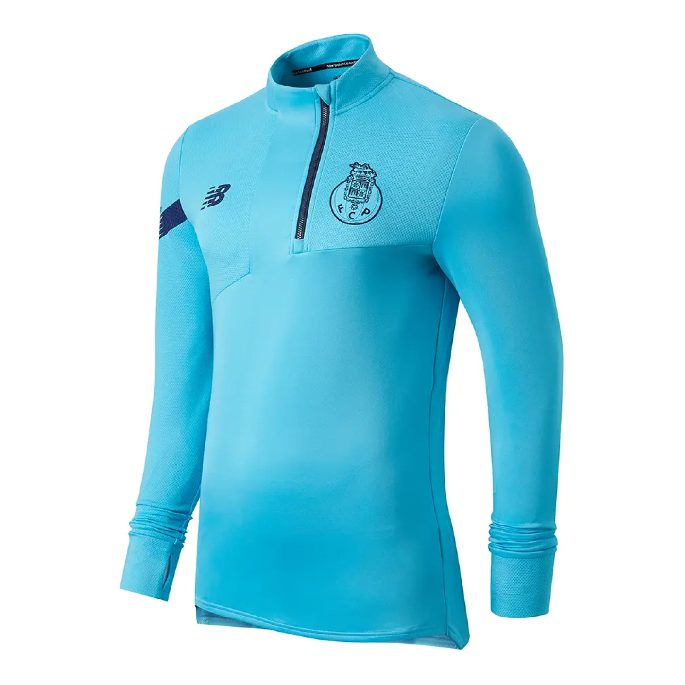 New Balance FC Porto Survetement 1 4 Zip 2023 2024 Bleu Clair Bleu Fonce Voetbalshop.be