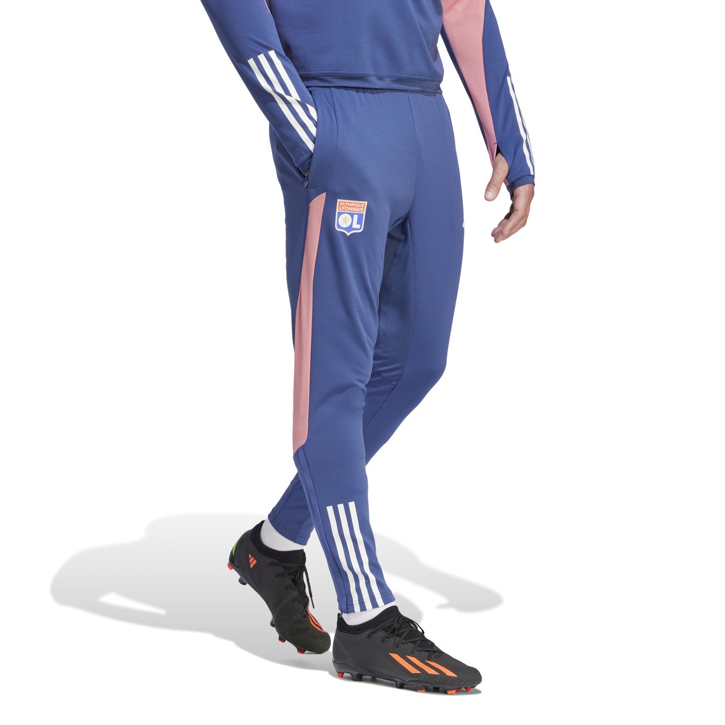 adidas Olympique Lyon Trainingsbroek 2023-2024 Blauw Roze Wit