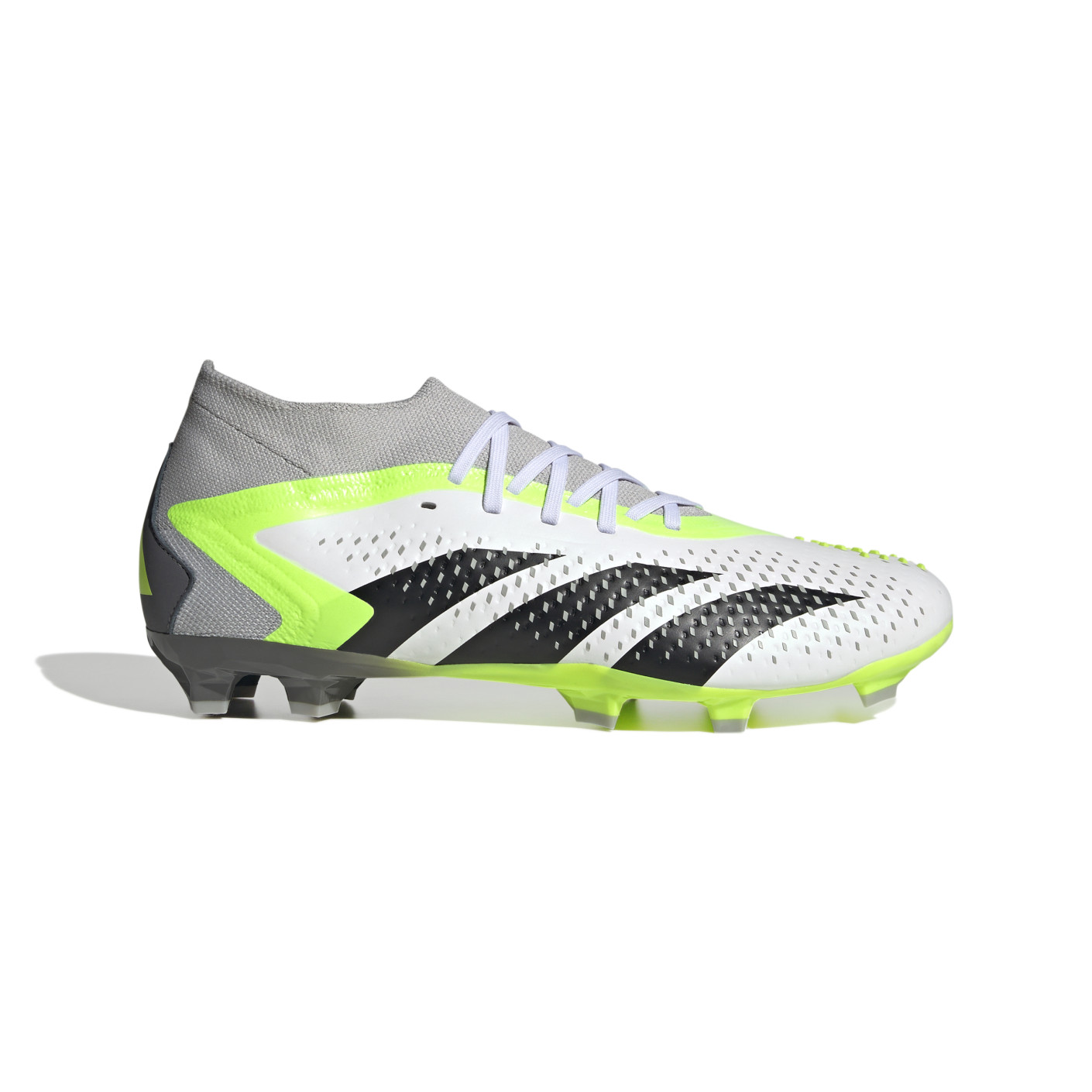 adidas Predator Accuracy.2 Gazon Naturel Gazon Artificiel Chaussures de Foot (FG) Blanc Gris Jaune Vif Noir