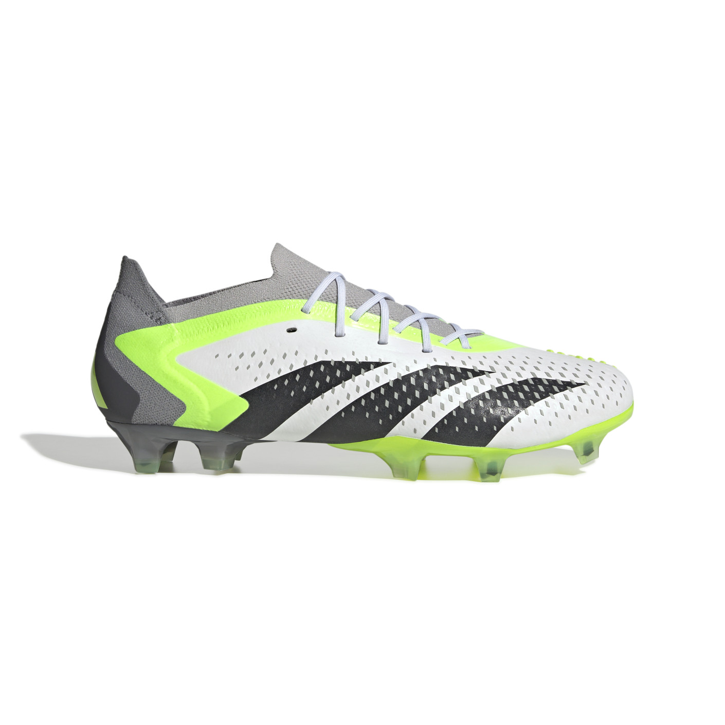 adidas Predator Accuracy.1 Low Gazon Naturel Chaussures de Foot (FG) Blanc Gris Jaune Vif Noir