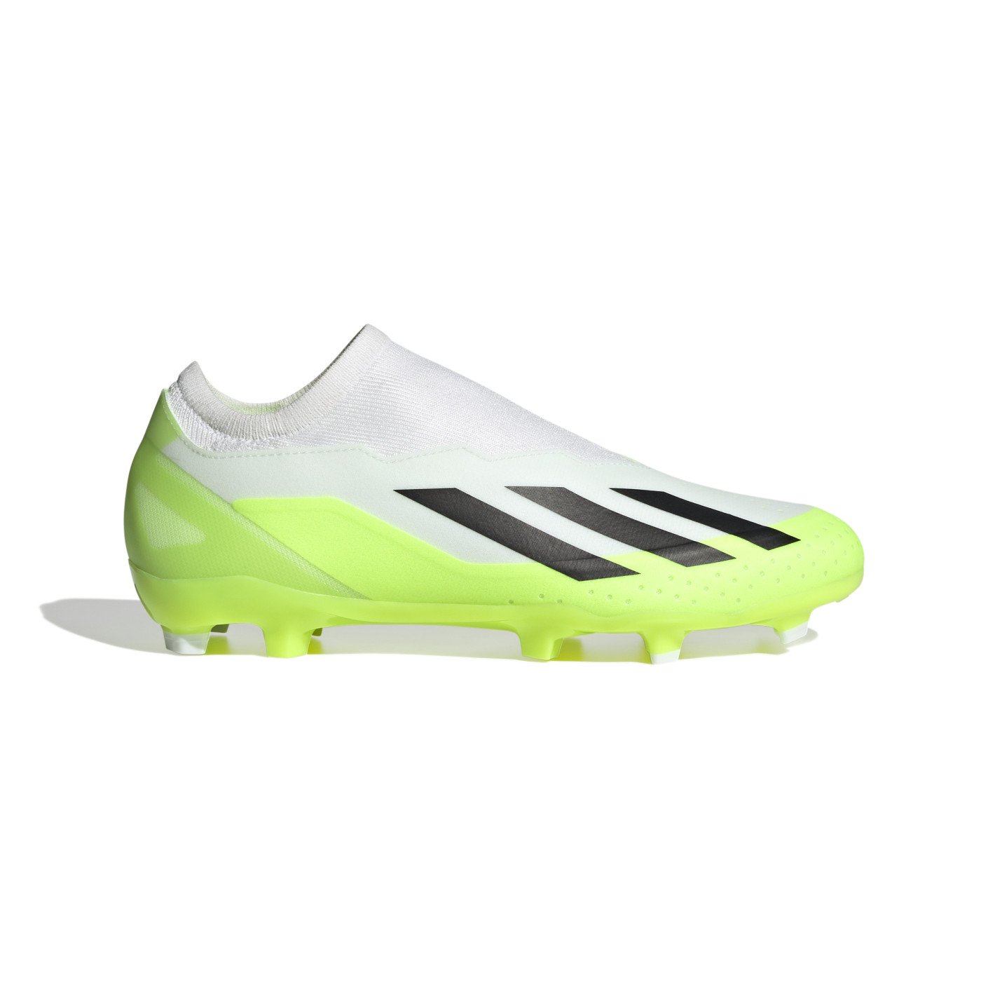 adidas X Crazyfast.3 Sans Lacets Gazon Naturel Chaussures de Foot (FG) Blanc Jaune Vif Noir