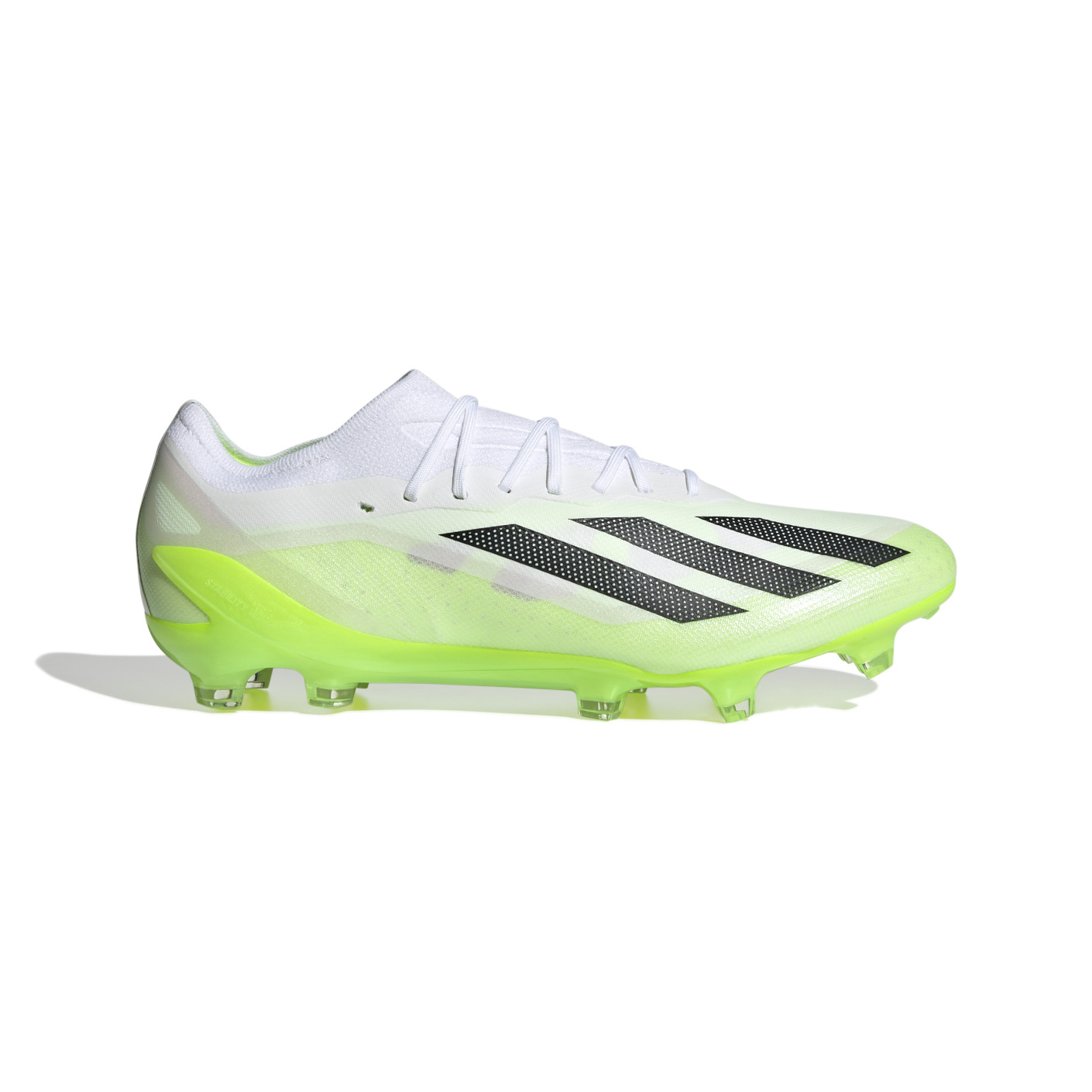 adidas X Crazyfast.1 Gazon Naturel Chaussures de Foot (FG) Blanc Jaune Vif Noir