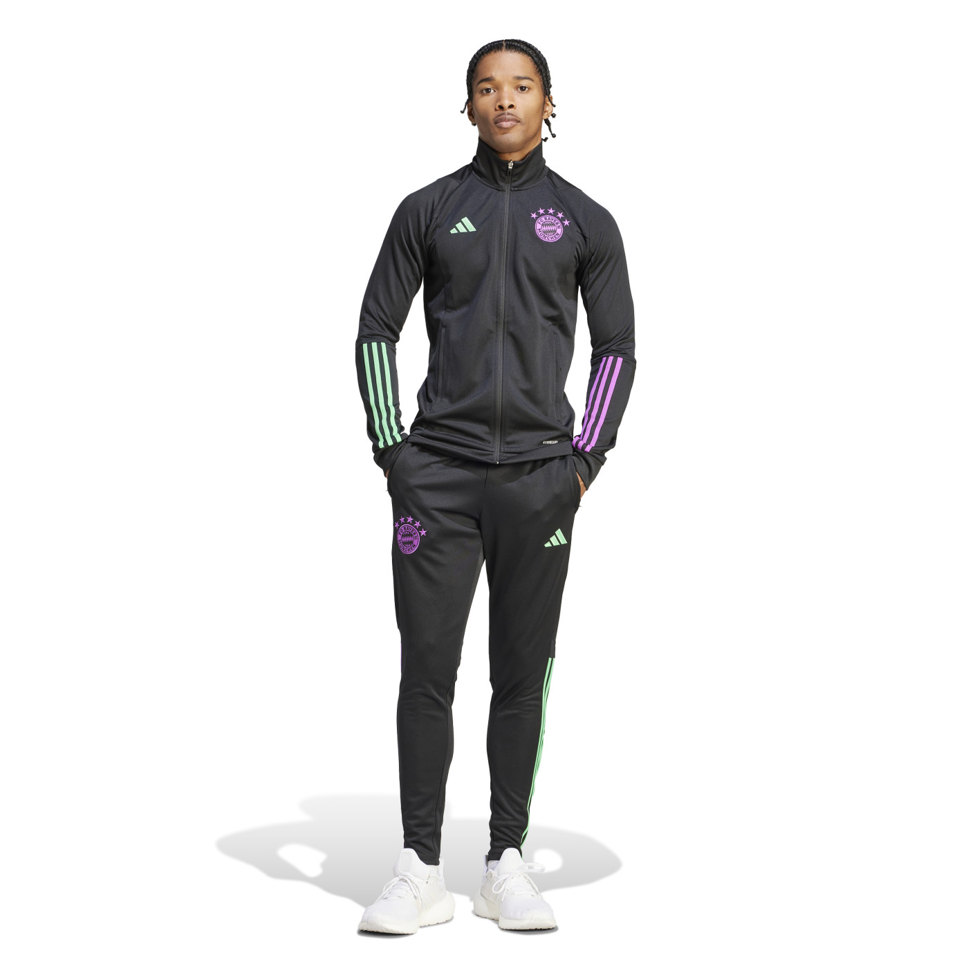 adidas Bayern Munich Survêtement Full-Zip 2023-2024 Noir Vert Mauve