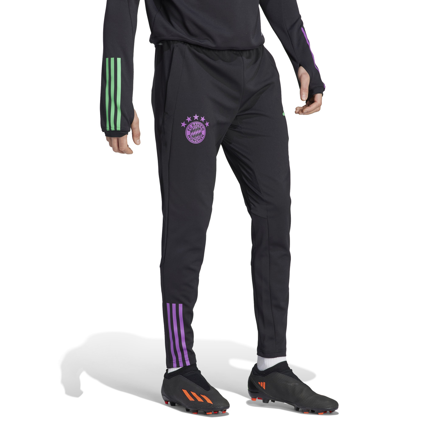 adidas Bayern Munich Pantalon d'Entraînement 2023-2024 Noir Vert Mauve