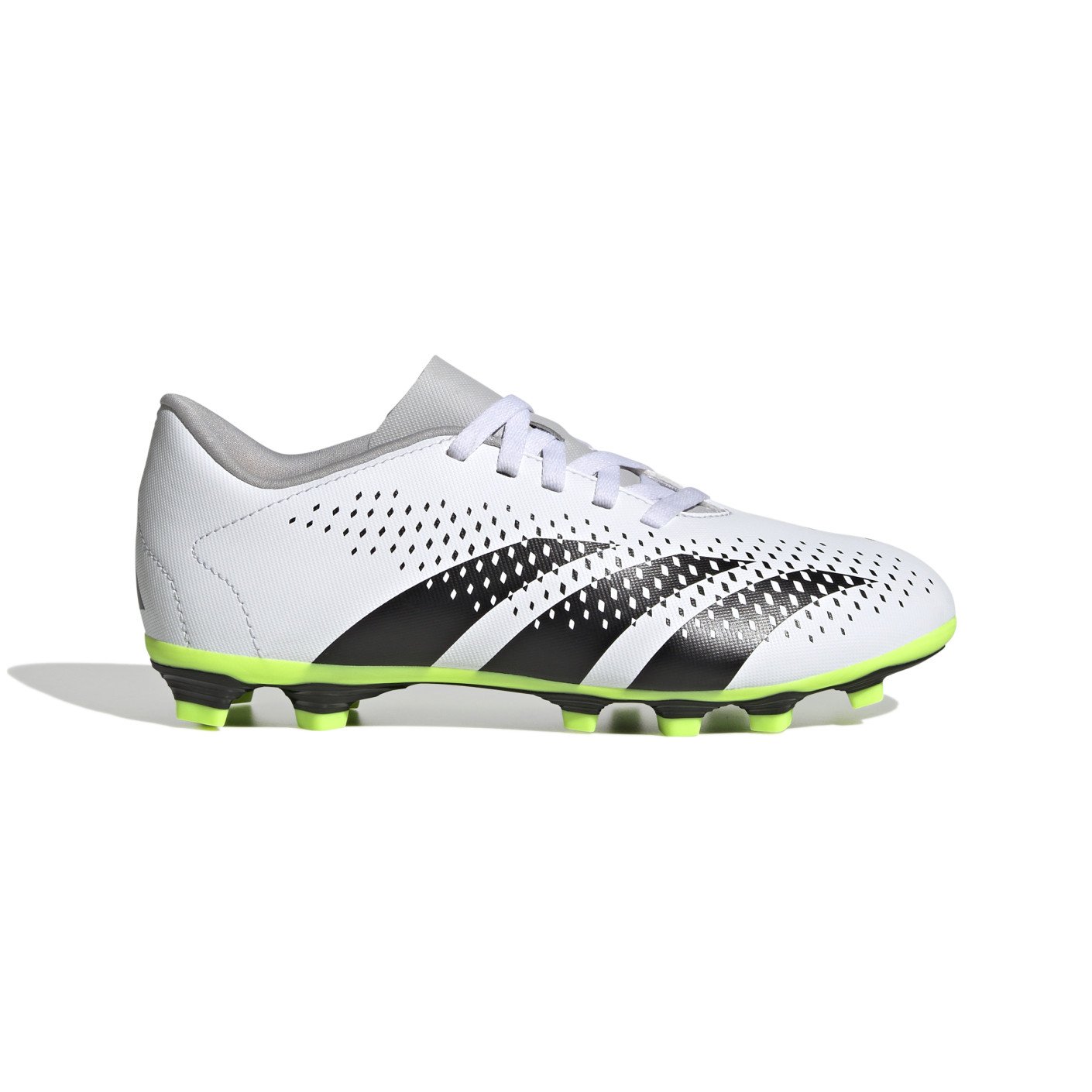 adidas Predator Accuracy.4 Gras Voetbalschoenen (FxG) Kids Wit Grijs Felgeel Zwart