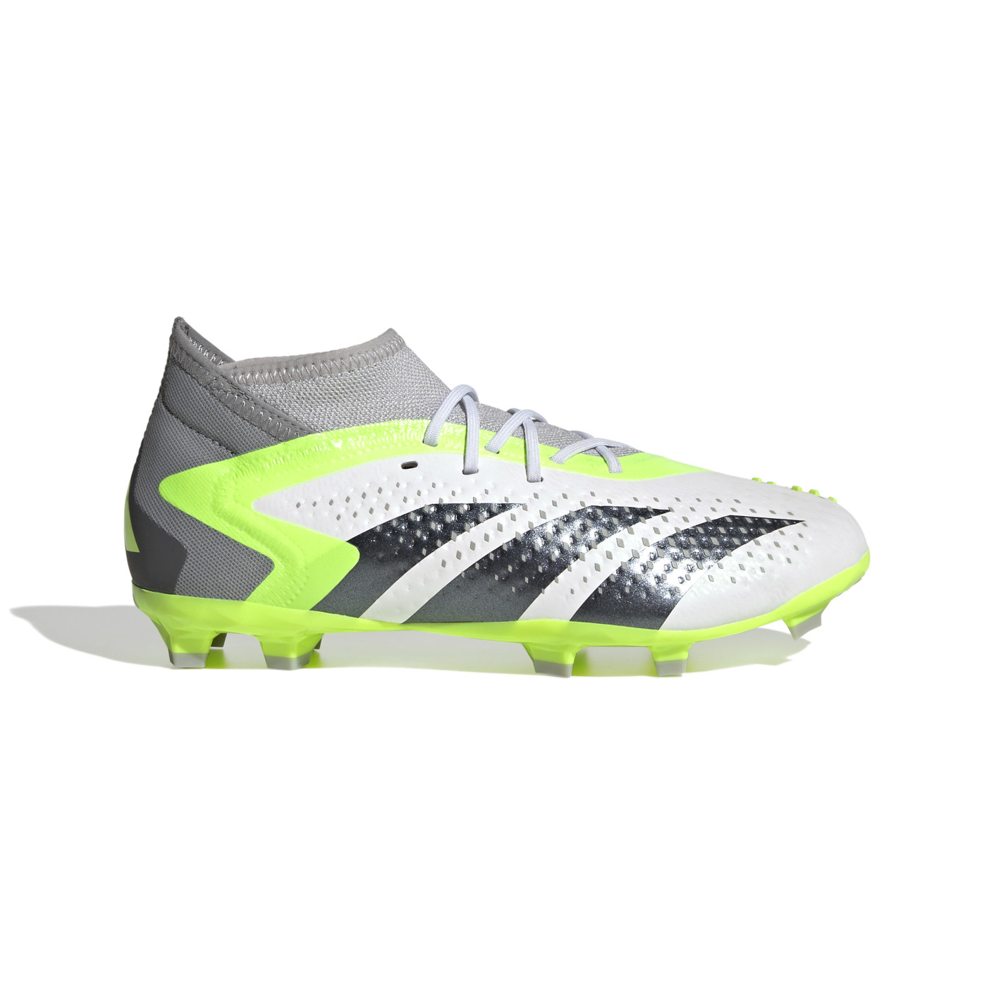 adidas Predator Accuracy.1 Gras Voetbalschoenen (FG) Kids Wit Grijs Felgeel Zwart