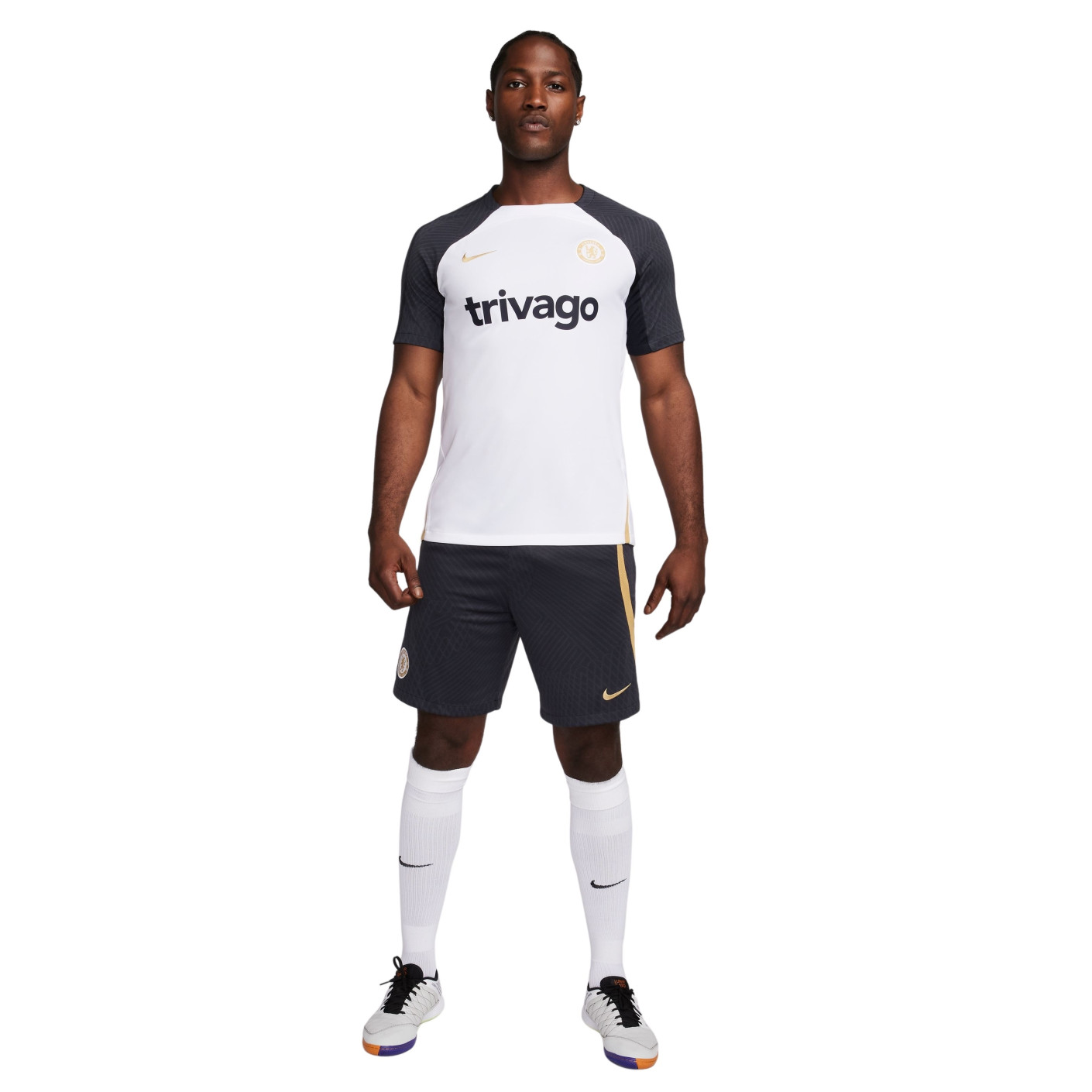 Nike Chelsea Strike Ensemble Training 2023-2024 Blanc Noir Or