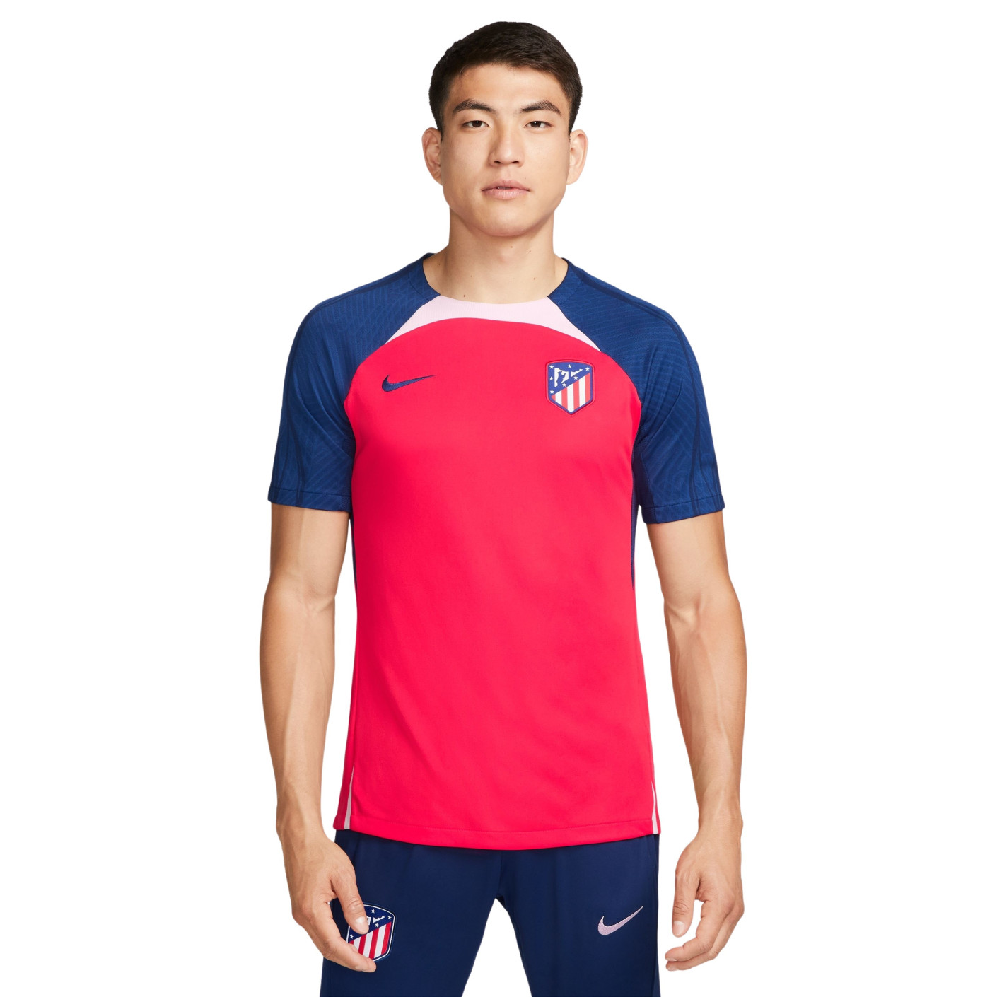 Nike Atletico Madrid Strike Maillot d'Entraînement 2023-2024 Rouge Bleu Foncé Blanc