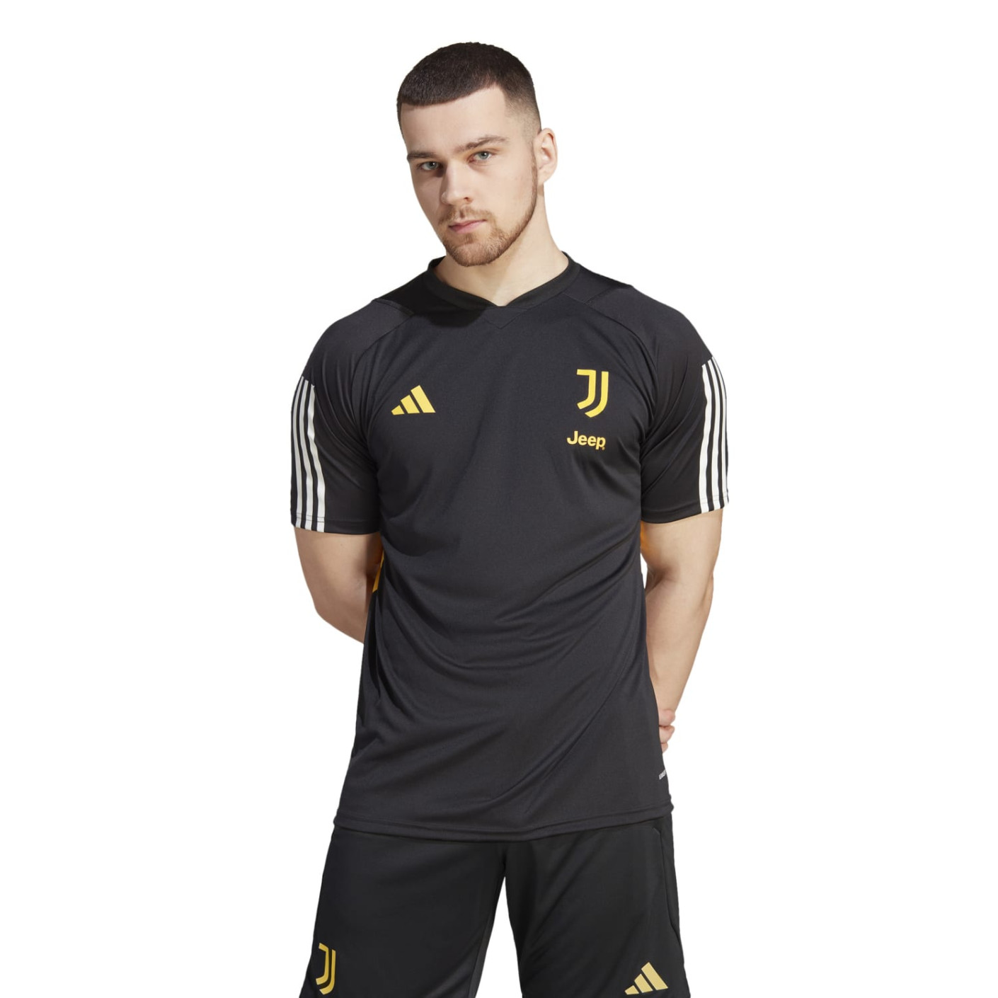 Maillot foot noir et jaune 2025