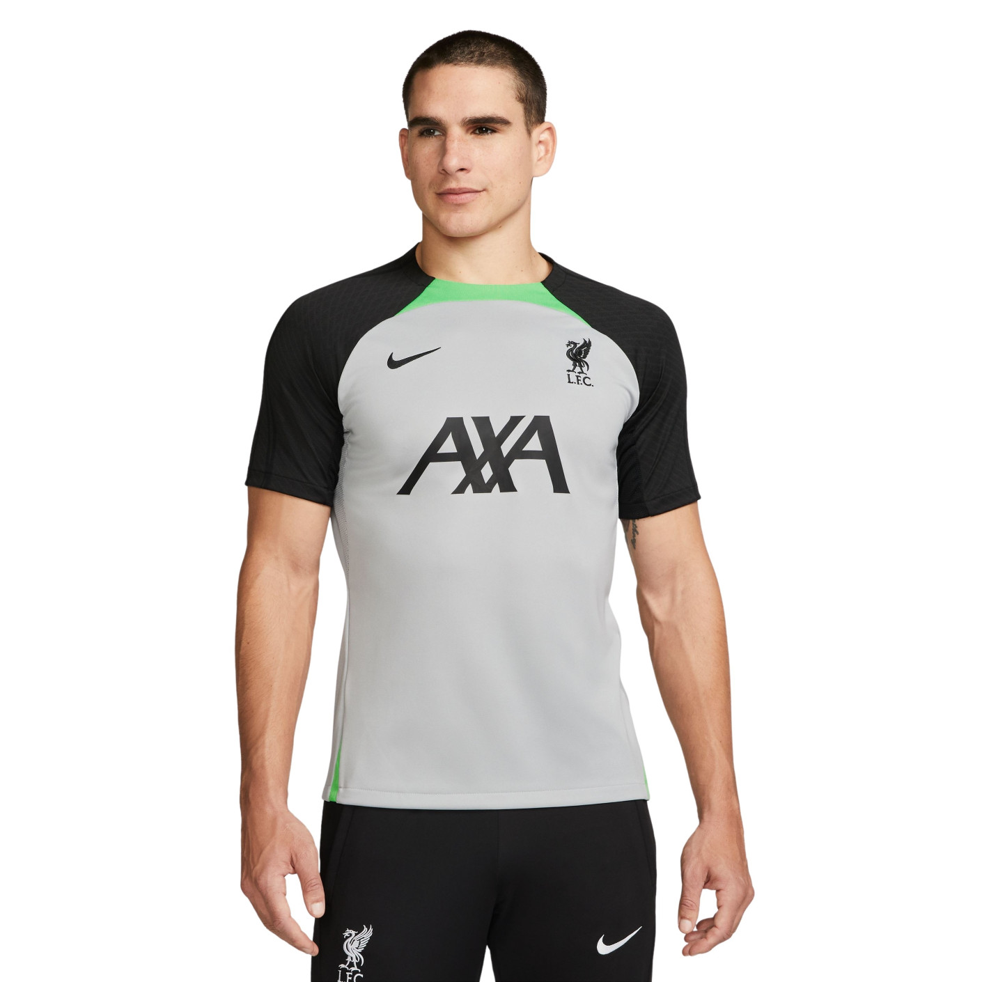 Nike Liverpool Strike Maillot d'Entraînement 2023-2024 Gris Noir Vert