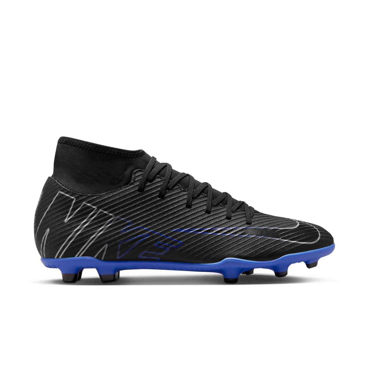 Nike Mercurial Superfly 9 Club Gazon Naturel / Gazon Artificiel Chaussures de Foot (MG) Noir Bleu Blanc