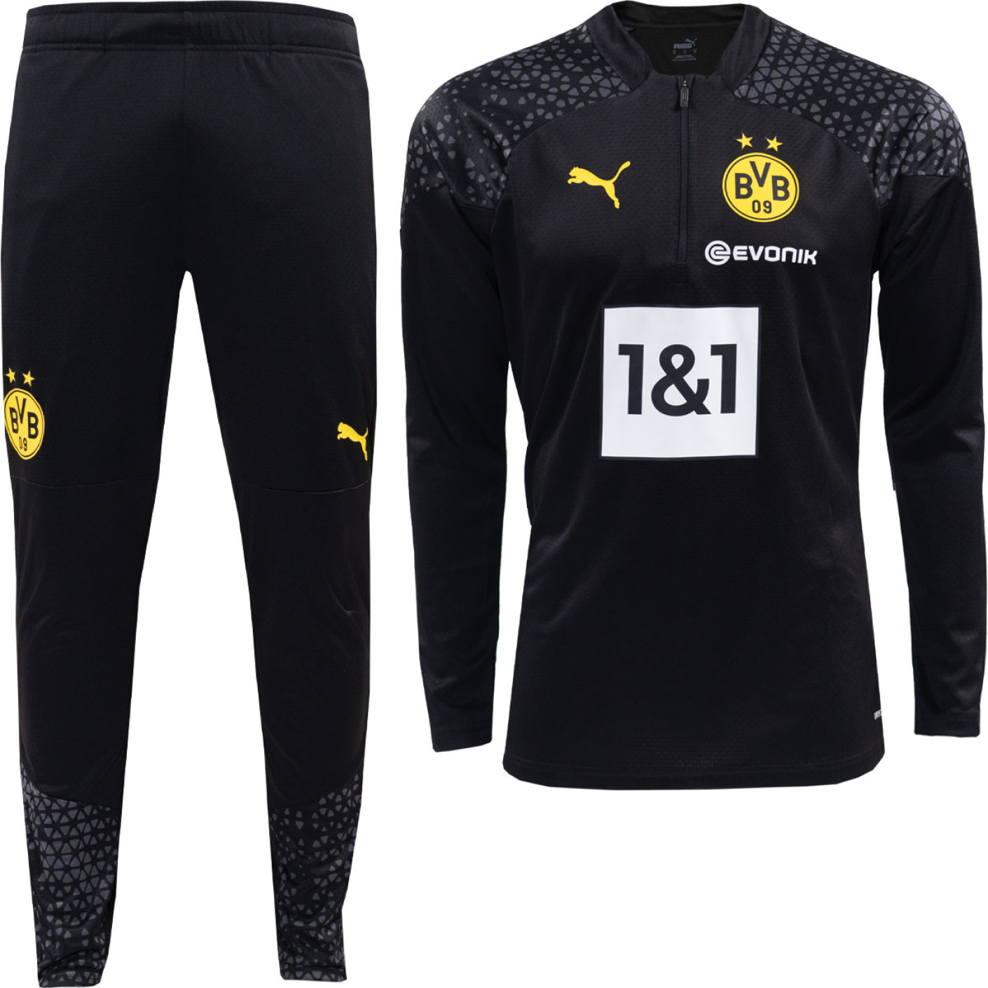 PUMA Borussia Dortmund Surv tement 1 4 Zip 2023 2024 Enfants Noir Jaune
