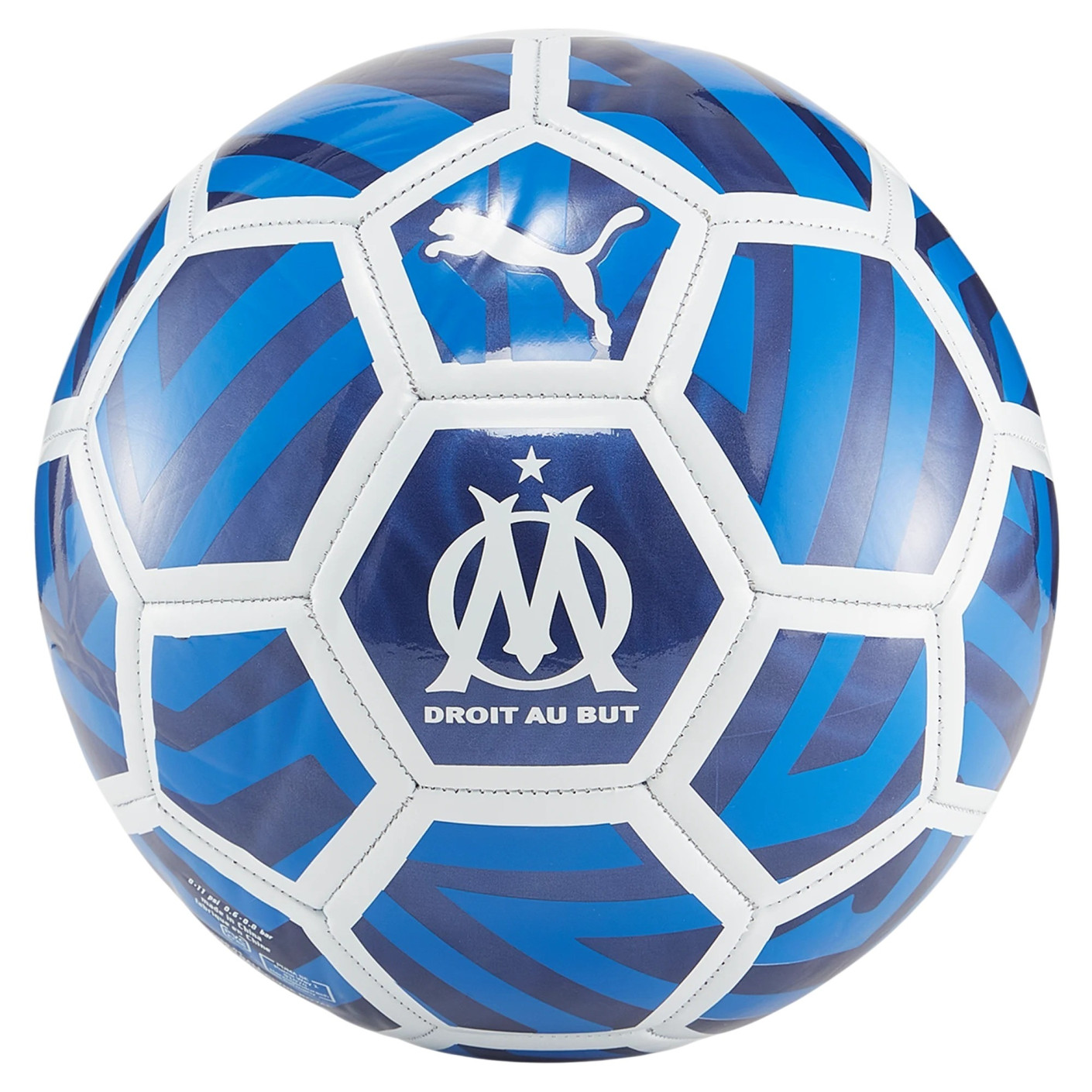 PUMA Olympique Marseille Ballon de Foot Taille 5 2023-2024 Blanc Bleu