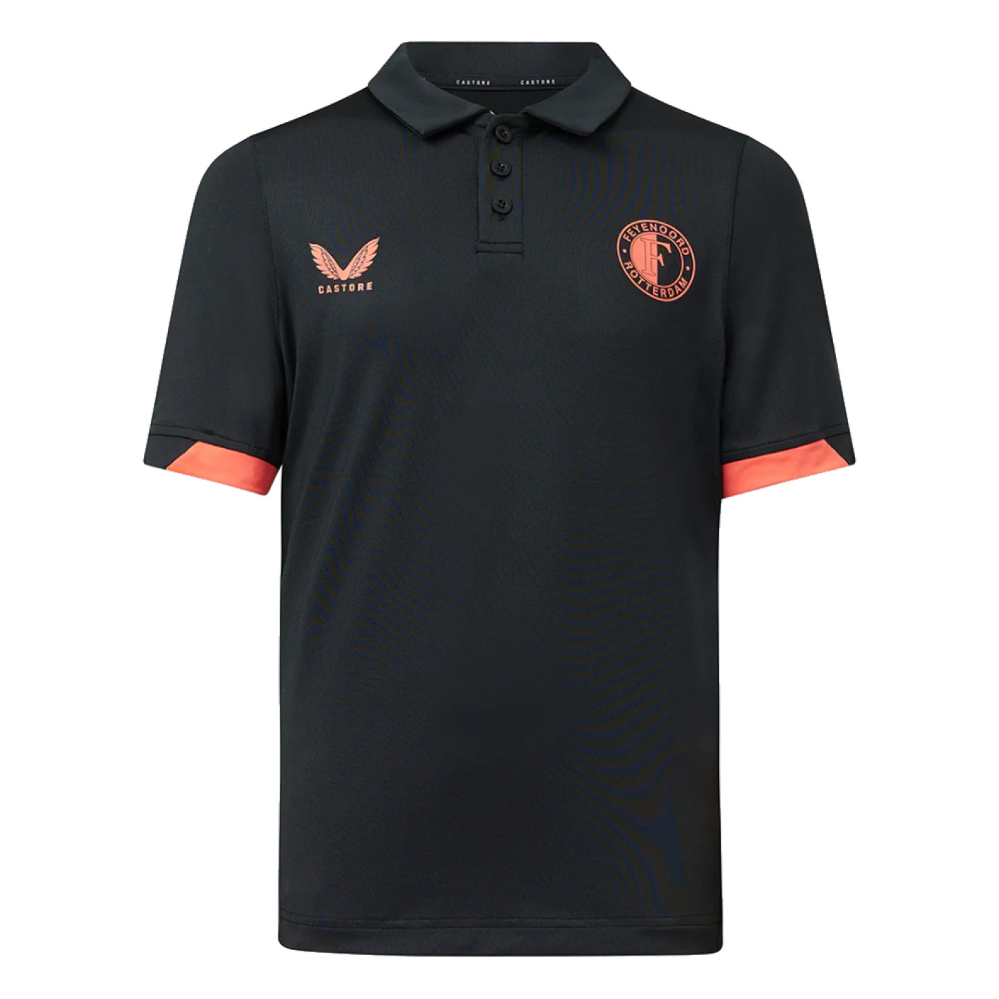 Castore Feyenoord Travel Polo 2023-2024 Zwart Oranje