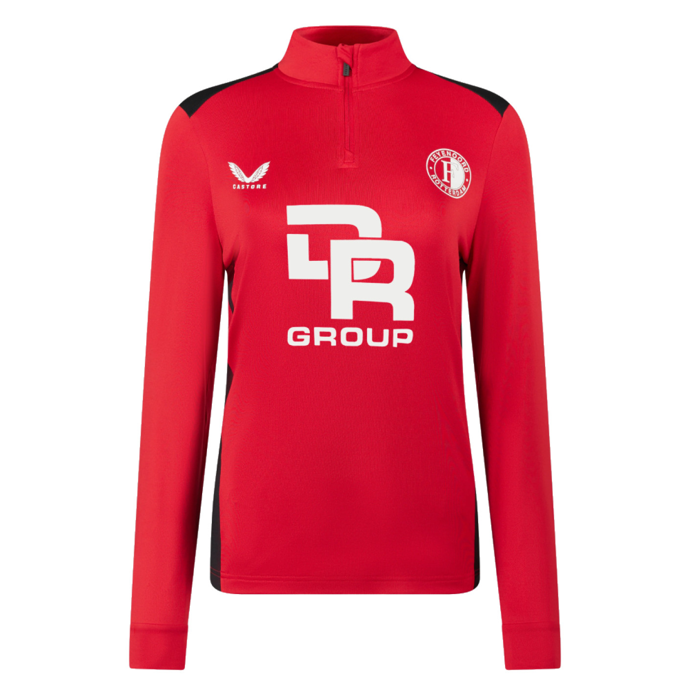 Castore Feyenoord Haut d'Entraînement 1/4-Zip 2023-2024 Femmes Rouge Blanc Noir