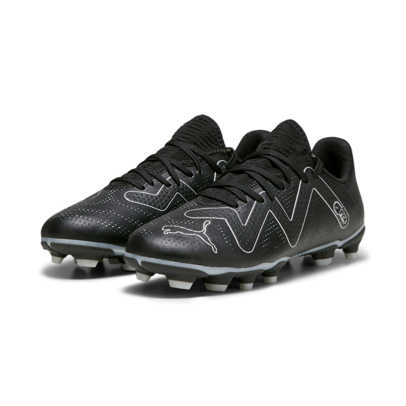 PUMA Future Play Gras / Kunstgras Voetbalschoenen (MG) Kids Zwart Zilver
