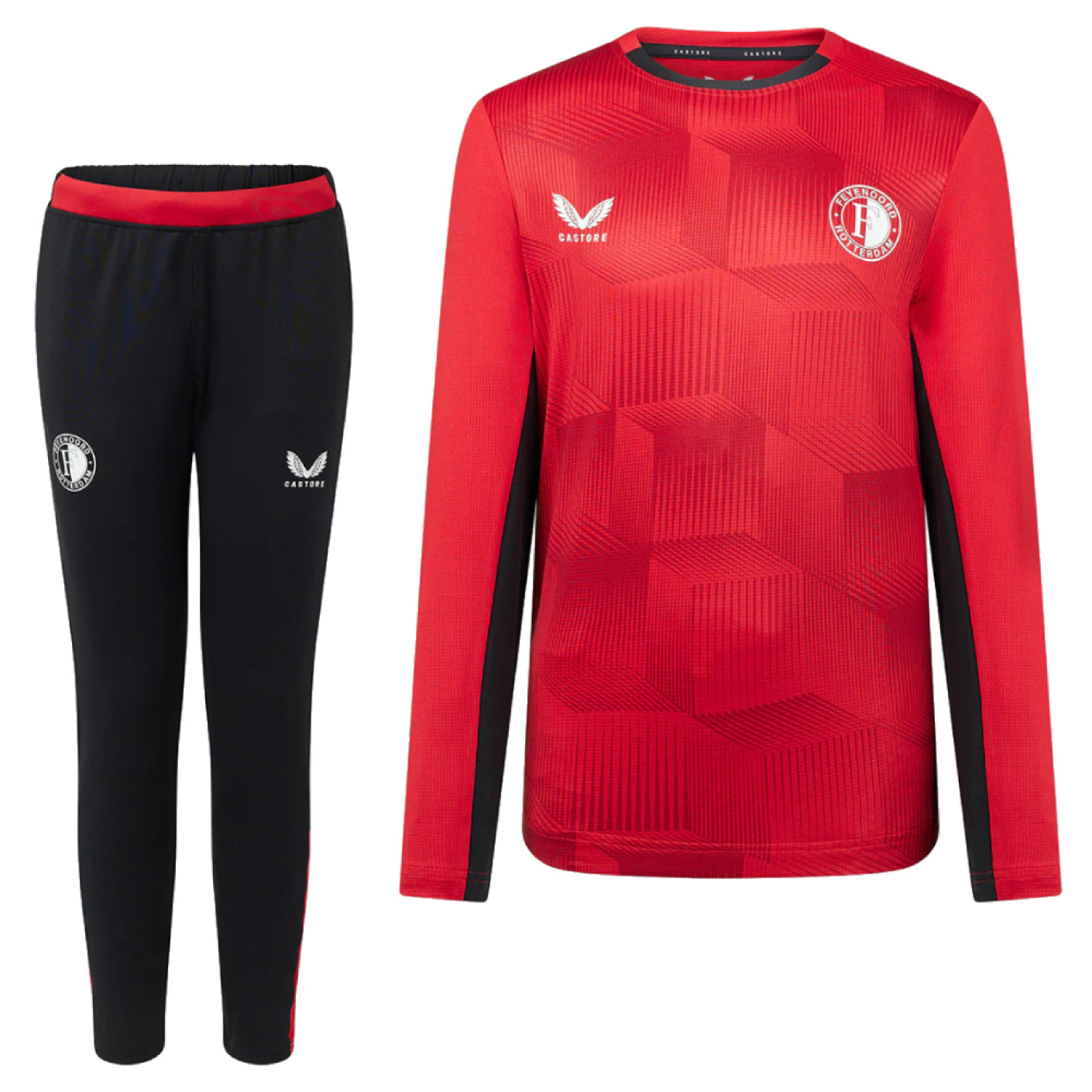 Castore Feyenoord Survetement 2023 2024 Rouge Noir Voetbalshop.be