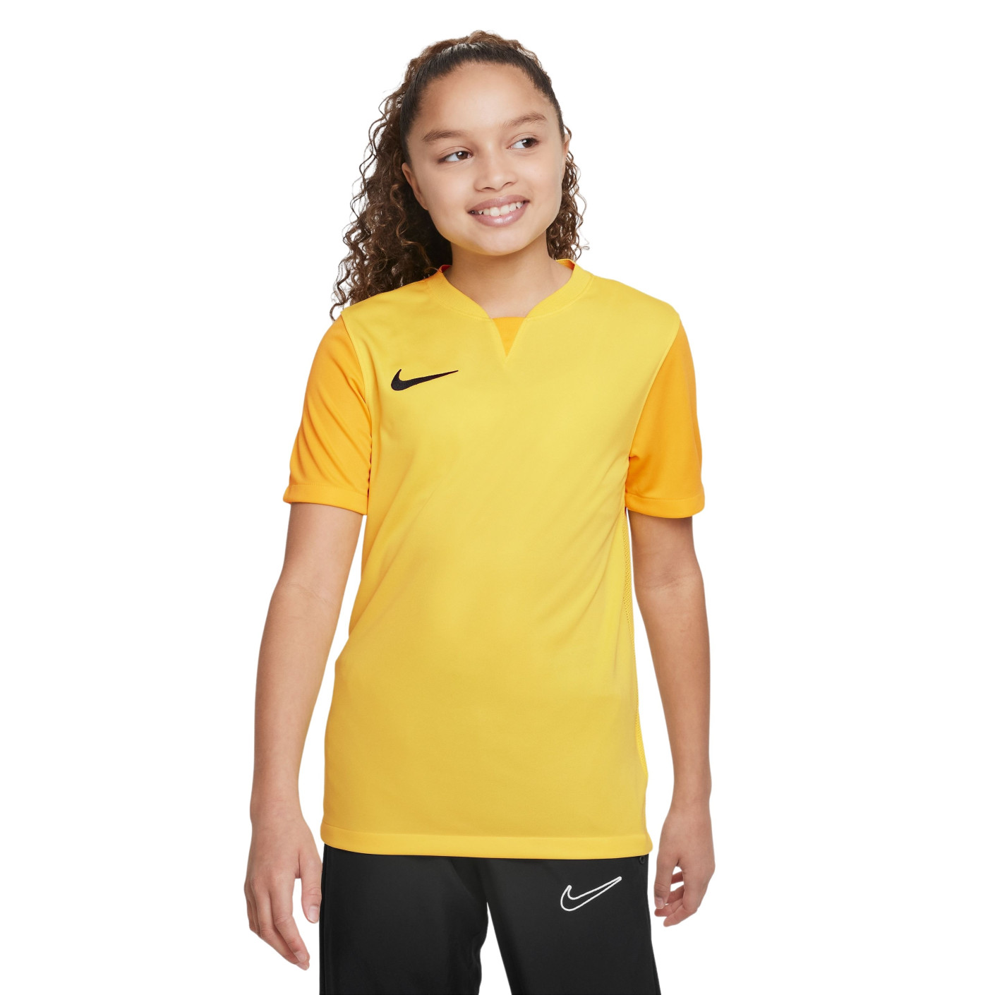 Nike Dri-Fit Trophy V Maillot d'Entraînement Enfants Jaune Doré Noir