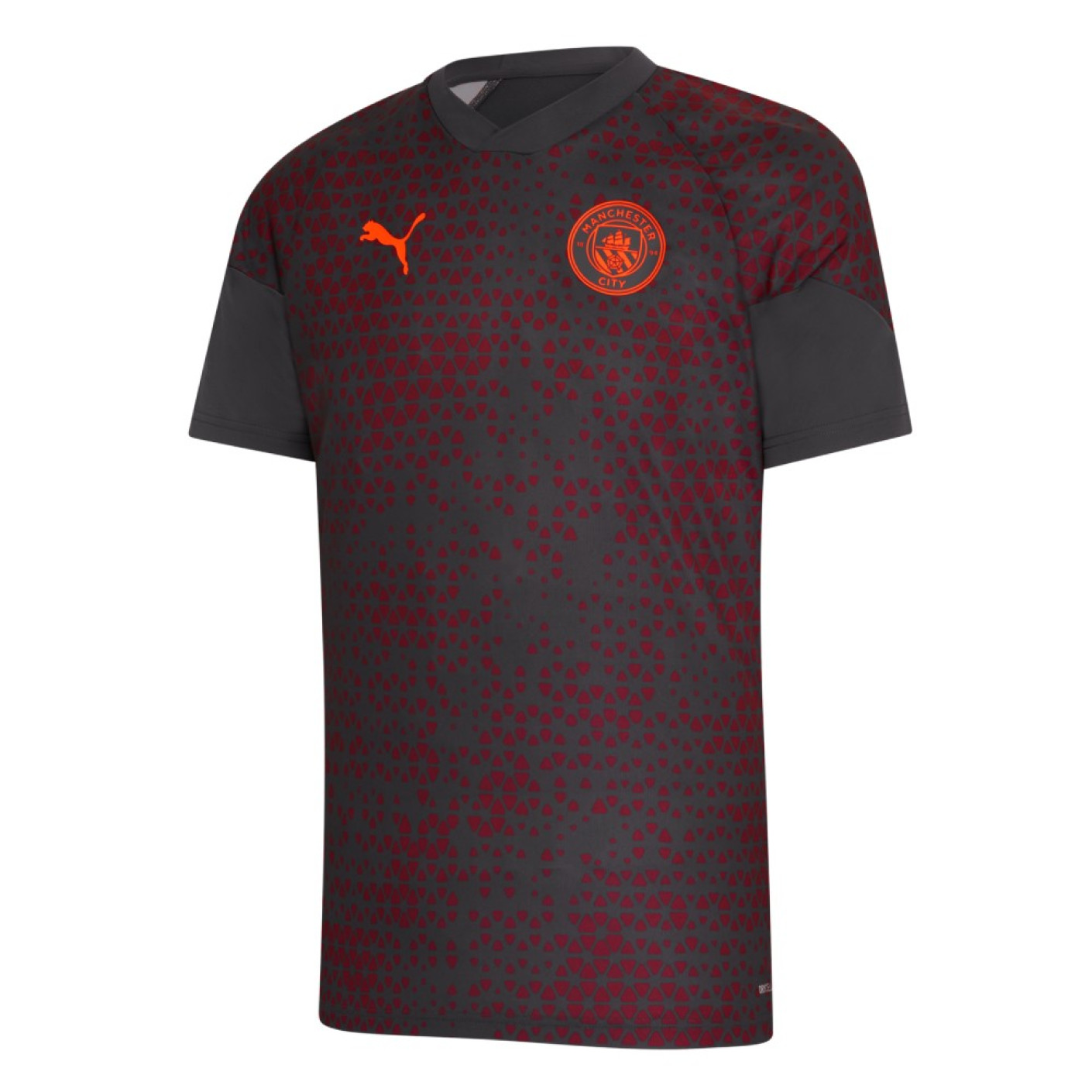 PUMA Manchester City Trainingsshirt 2023-2024 Kids Donkergrijs Rood Oranje