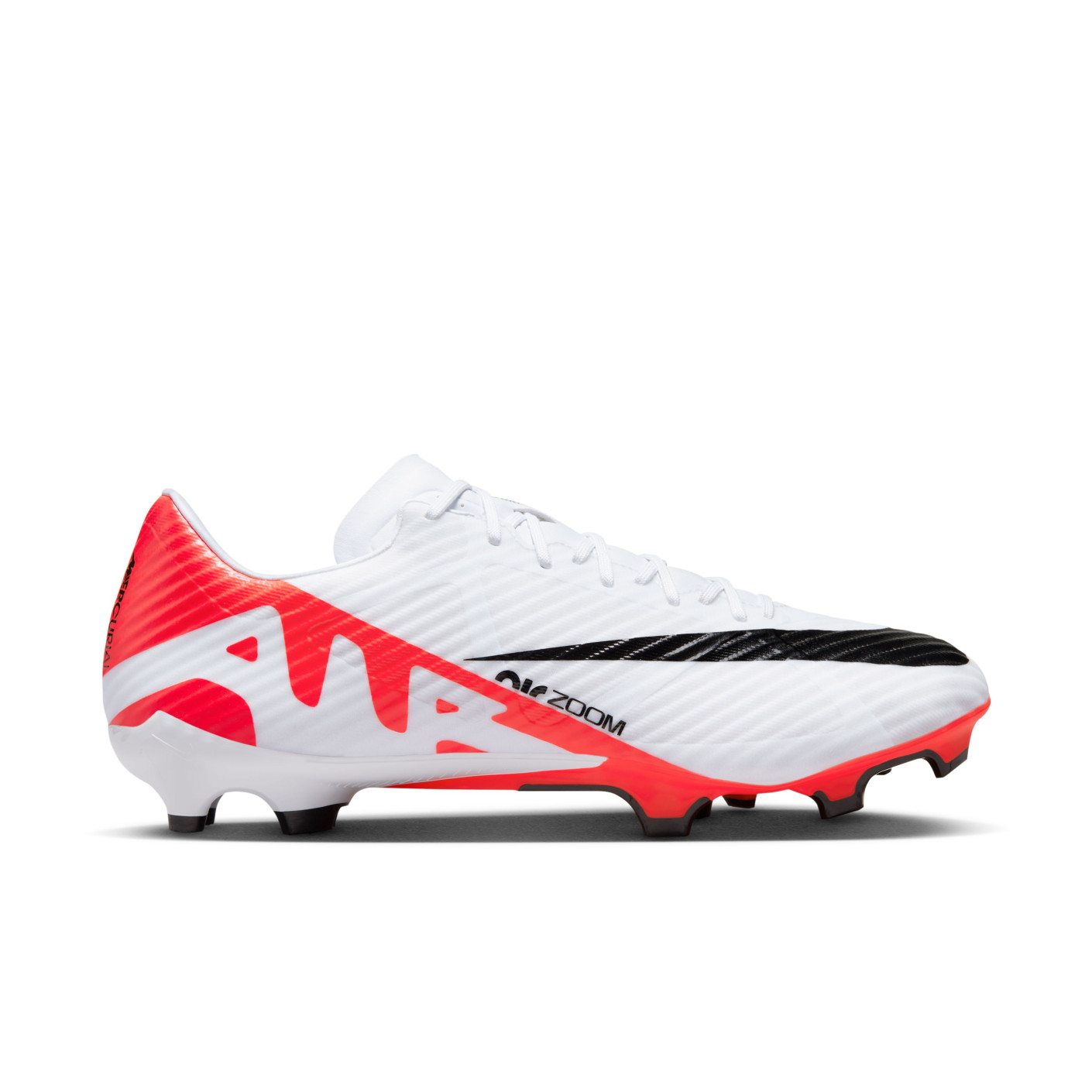 Nike Zoom Mercurial Vapor 15 Academy Gazon Naturel Gazon Artificiel Chaussures de Foot (MG) Blanc Rouge Vif Noir