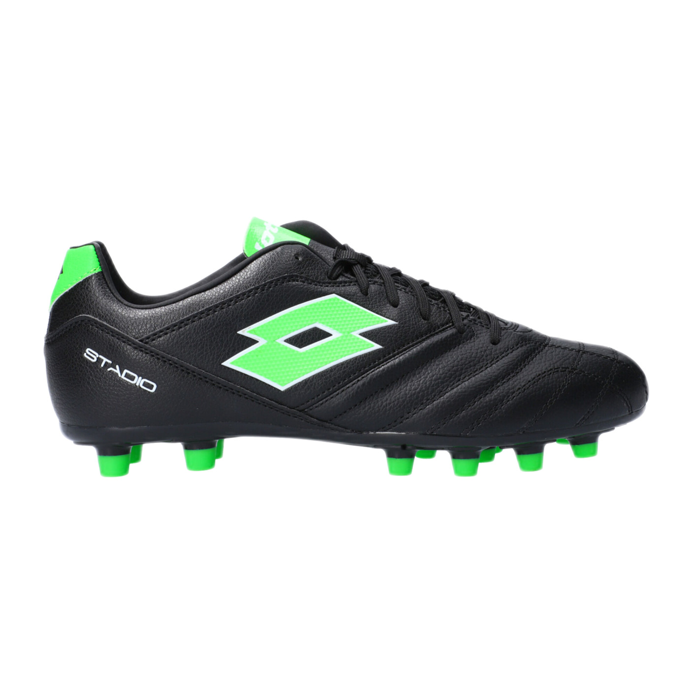 Lotto Stadio 300 III Gazon Naturel Chaussures de Foot (FG) Noir Vert
