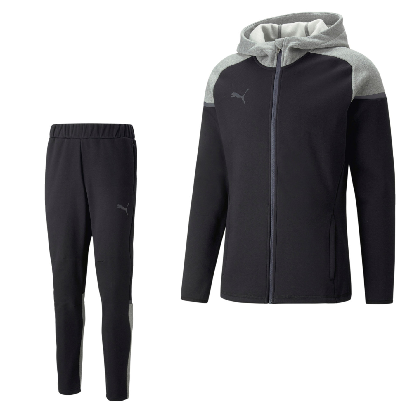 PUMA TeamCup Casual Survêtement Noir Gris Gris Foncé