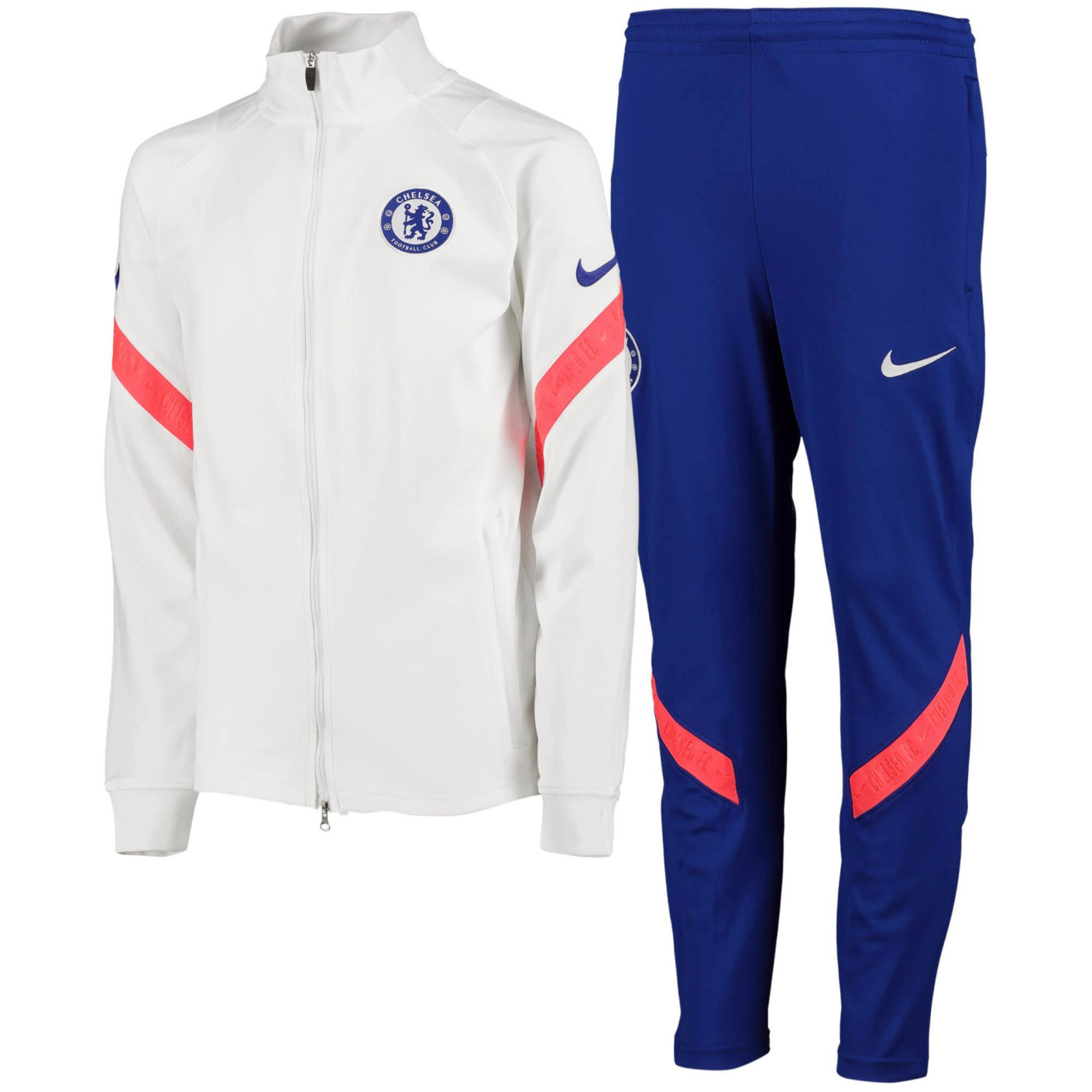 Nike Chelsea Dry Strike Survêtement LdC 2020-2021 Enfants Blanc Bleu Rouge