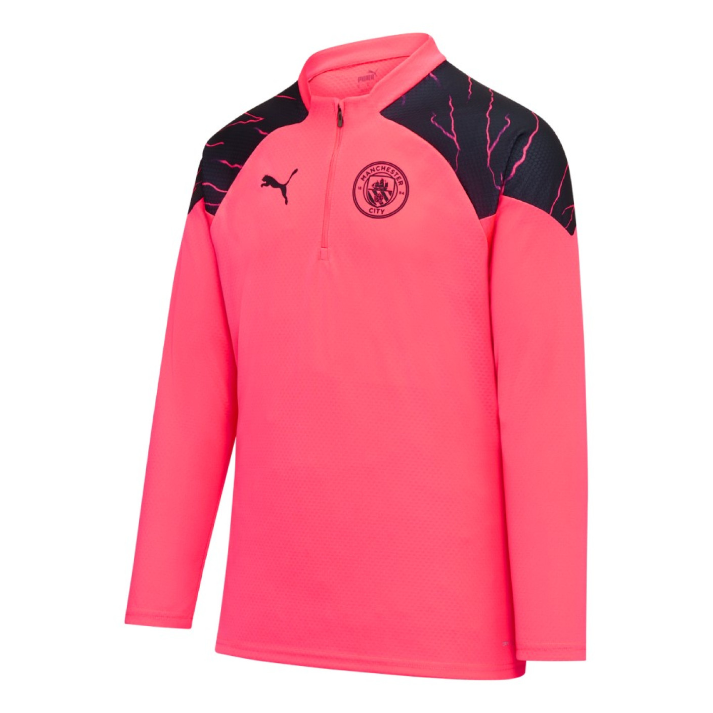 PUMA Manchester City Trainingstrui 1/4-Zip 2023-2024 Kids Roze Donkerblauw