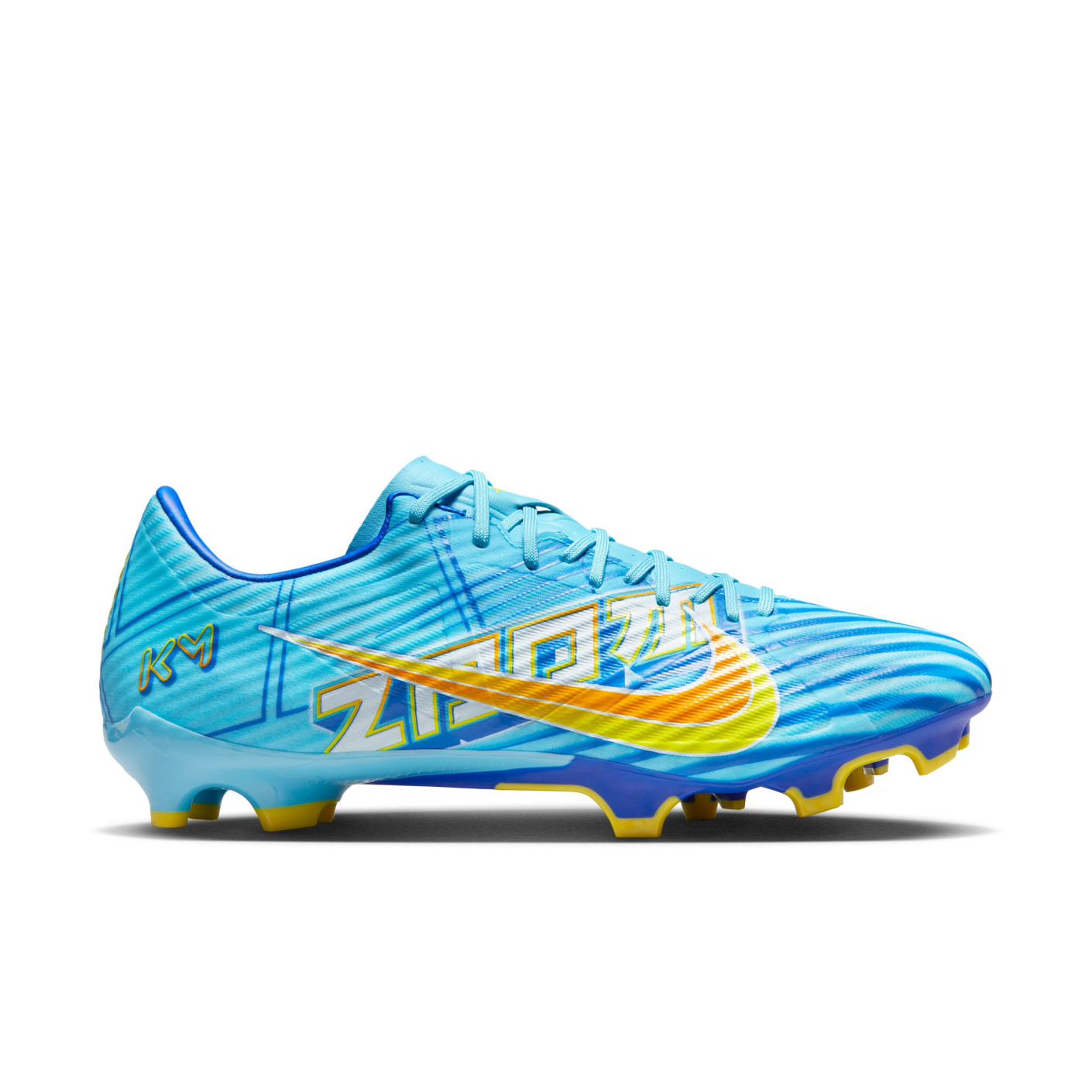 Nike Mercurial Vapor 15 Mbappé Academy Gazon Naturel Gazon Artificiel Chaussures de Foot (MG) Bleu Clair Jaune Orange