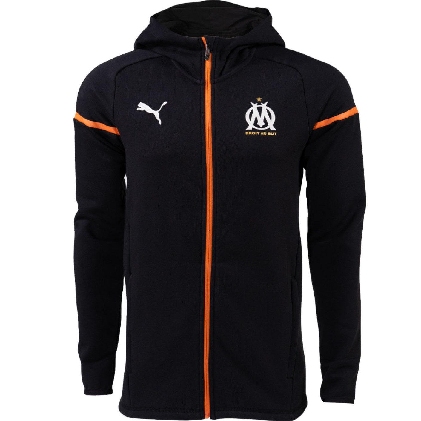 Veste décontractée PUMA Olympique Marseille 2023-2024 noir orange