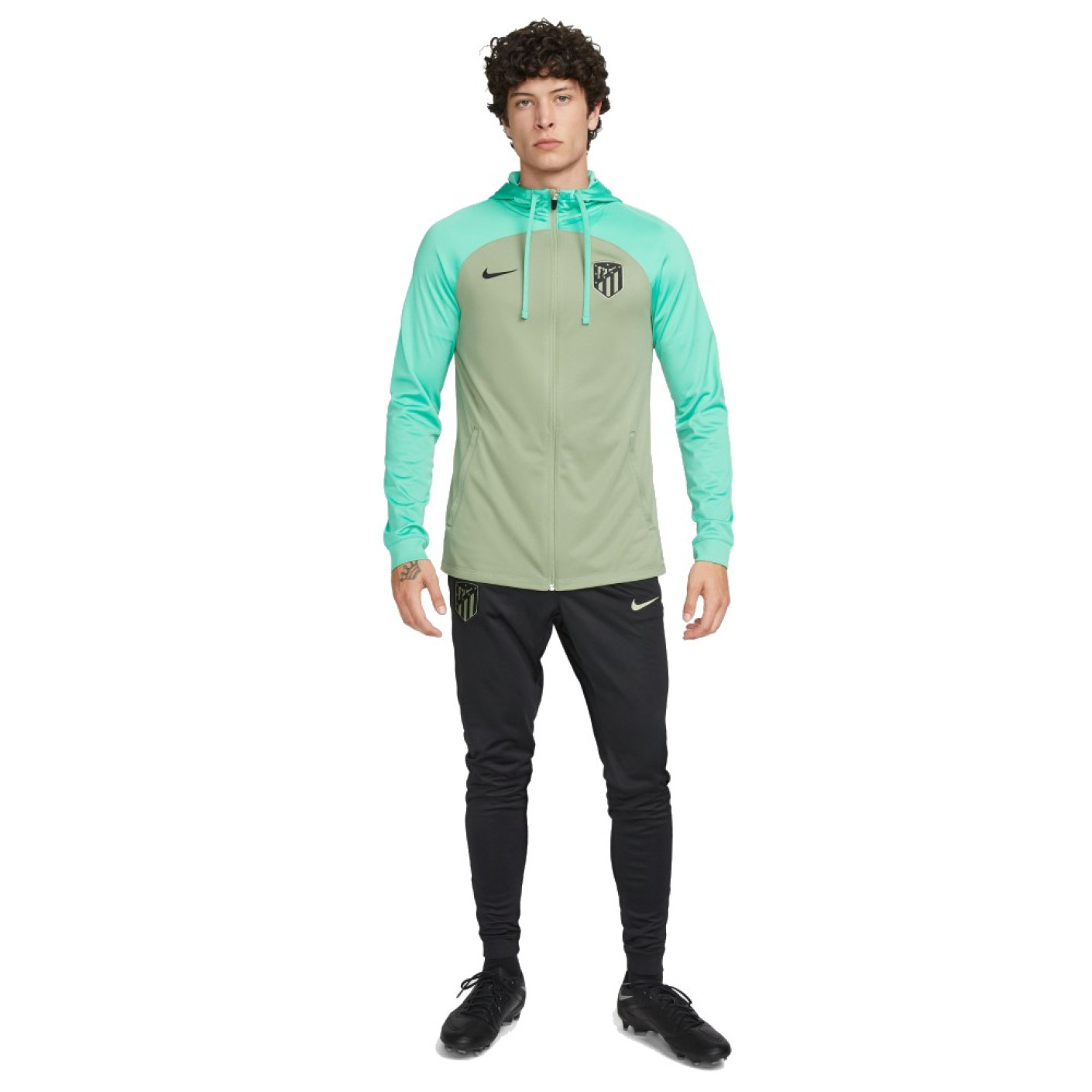 Nike Atletico Madrid Strike Surv tement Capuche Full Zip 2023 2024 Vert Vert Vif Gris Fonc