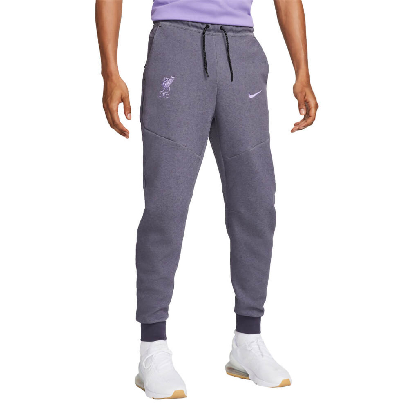 Nike Liverpool Tech Fleece Jogger 2023-2024 Donkergrijs Lichtpaars