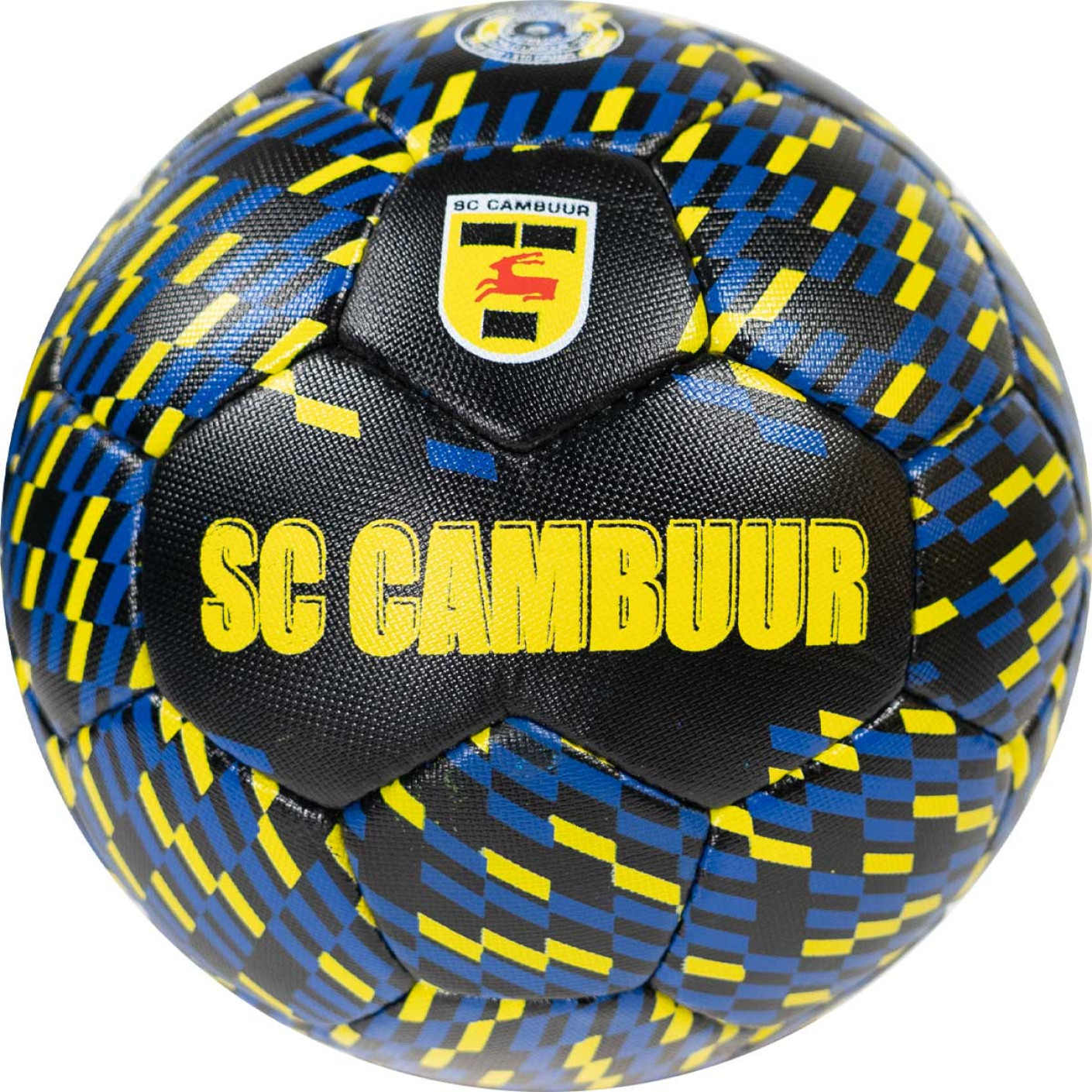 Ballon de football SC Cambuur taille 5 noir jaune bleu