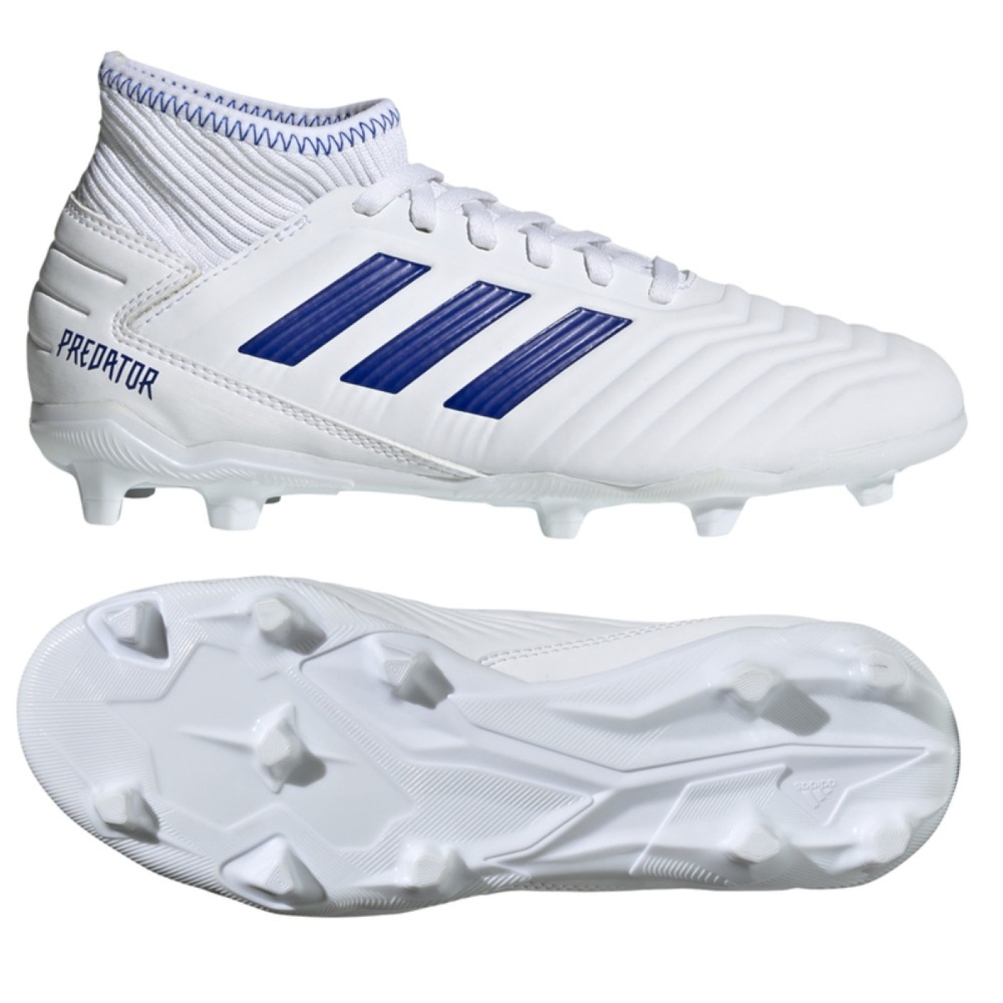 adidas PREDATOR 19.3 FG Voetbalschoenen Kids Wit Blauw
