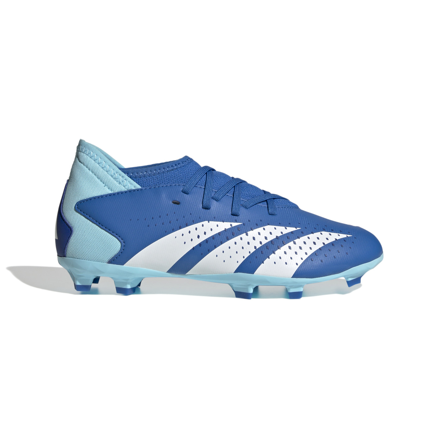 adidas Predator Accuracy.3 Gazon Naturel Chaussures de Foot (FG) Enfants  Bleu Bleu Clair Blanc 