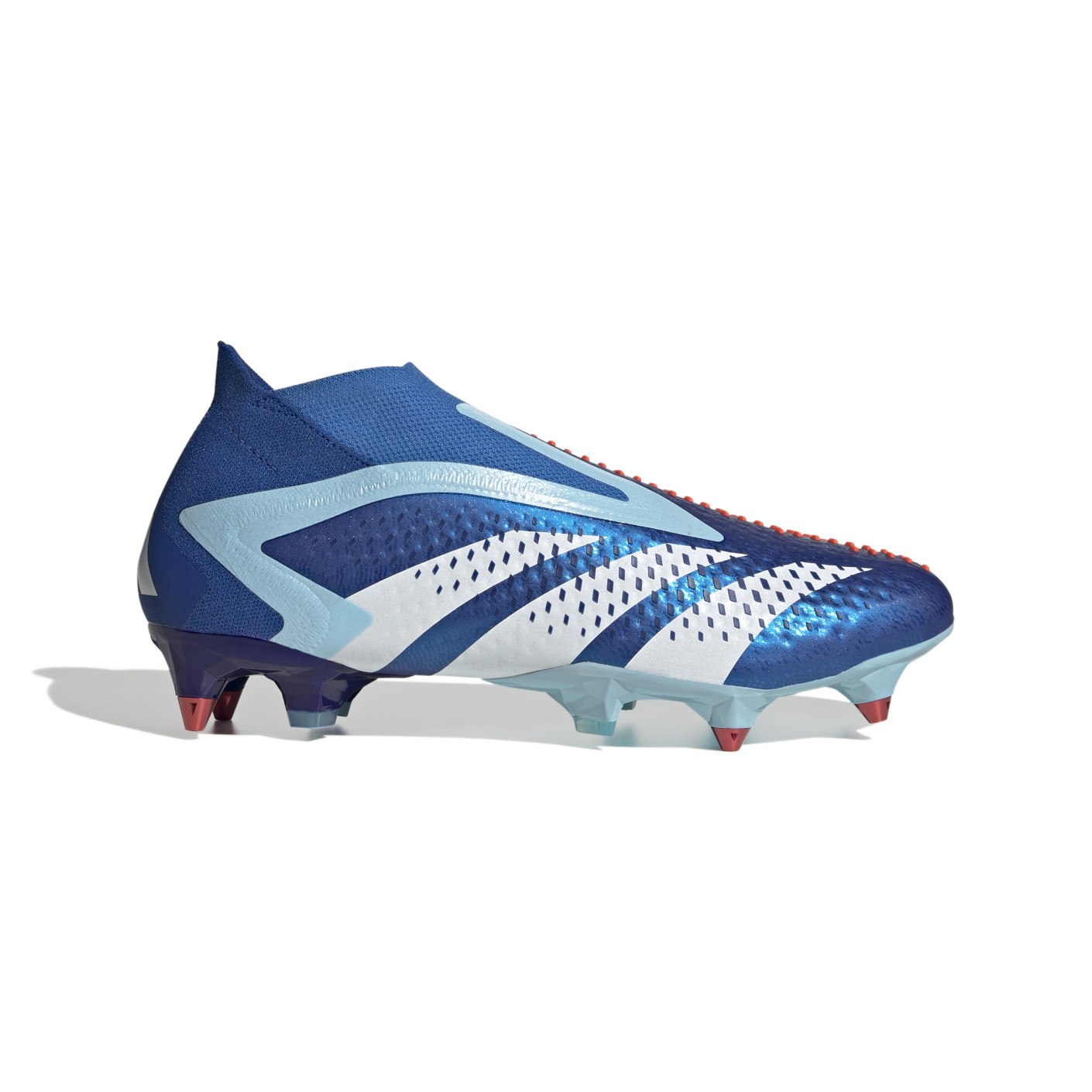 adidas Predator Accuracy+ Sans Lacets Crampons Vissés Chaussures de Foot  (SG) Bleu Bleu Clair Blanc 