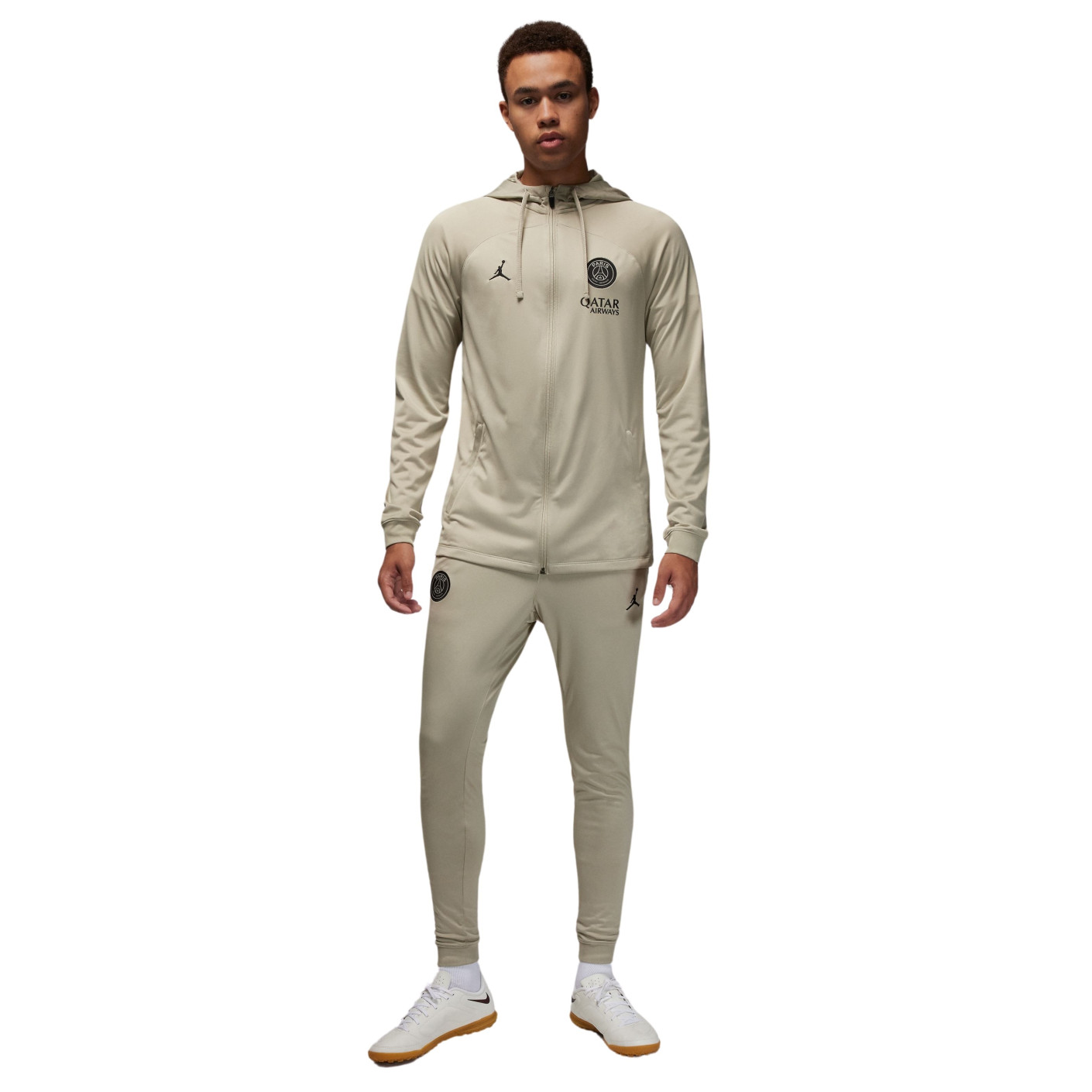 Nike Paris Saint-Germain X Jordan Strike Survêtement à Capuche Full-Zip 2023-2024 Beige Noir